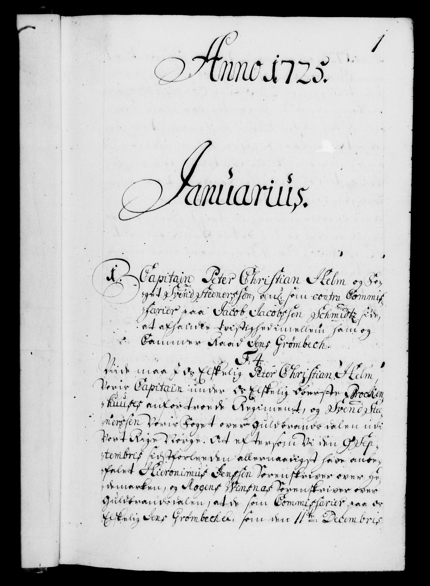 Danske Kanselli 1572-1799, RA/EA-3023/F/Fc/Fca/Fcab/L0023: Norske tegnelser, 1725-1727, p. 1a