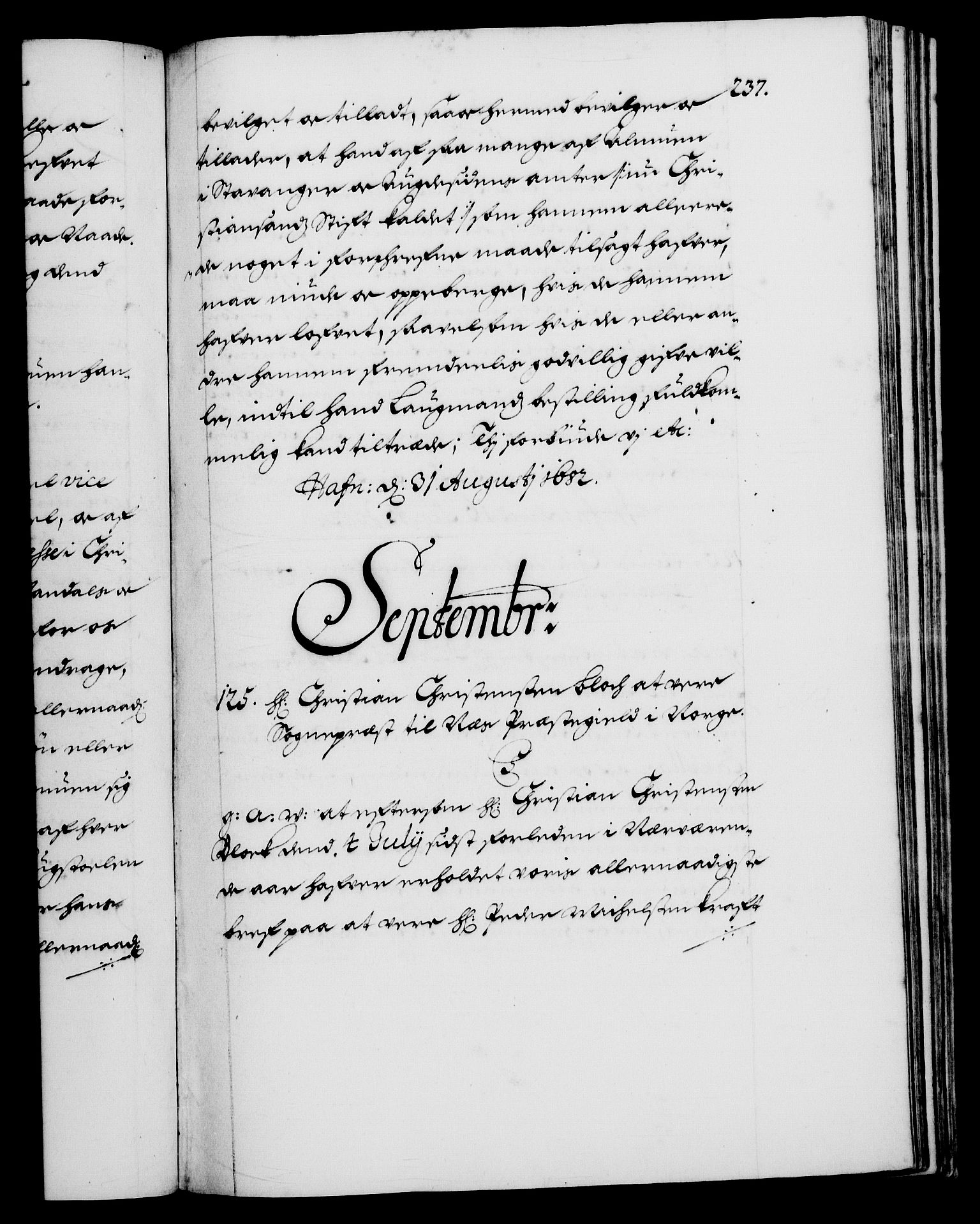 Danske Kanselli 1572-1799, RA/EA-3023/F/Fc/Fca/Fcaa/L0013: Norske registre (mikrofilm), 1681-1684, p. 237a
