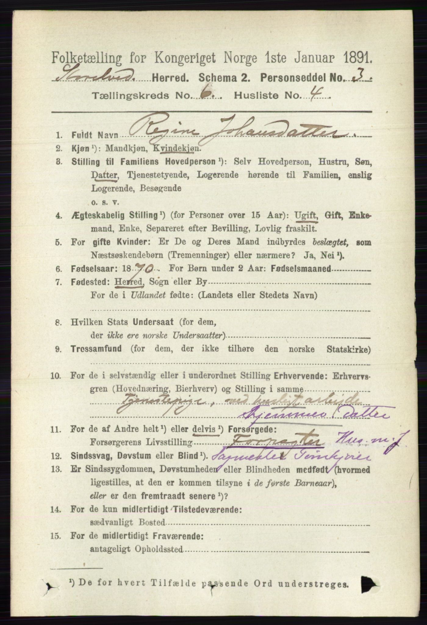 RA, 1891 census for 0430 Stor-Elvdal, 1891, p. 2130