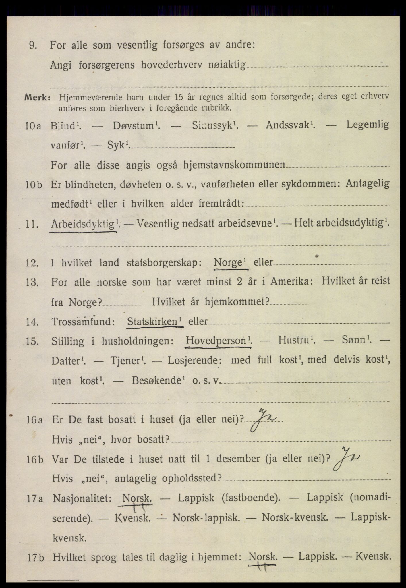 SAT, 1920 census for Nordli, 1920, p. 1388