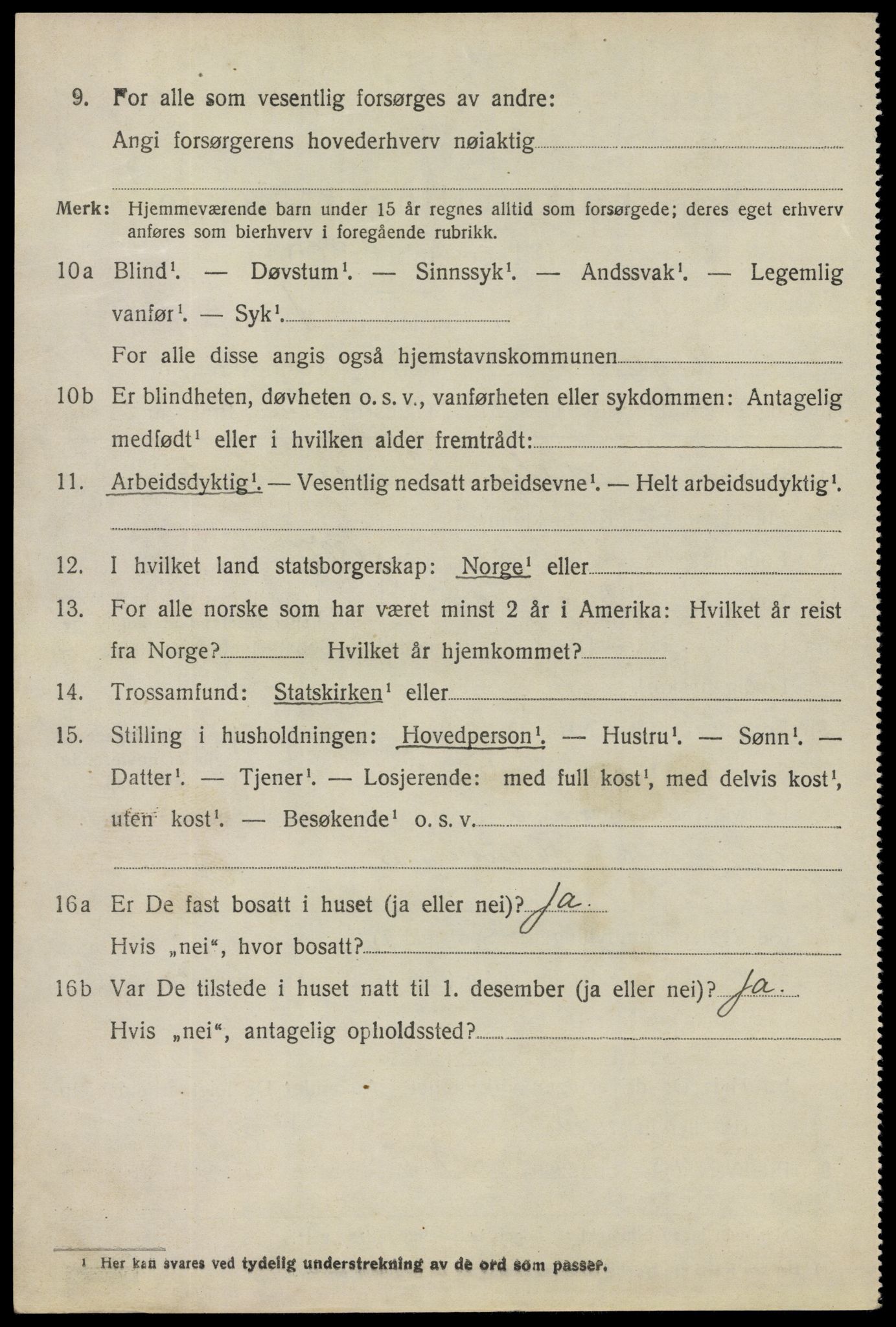 SAO, 1920 census for Degernes, 1920, p. 603