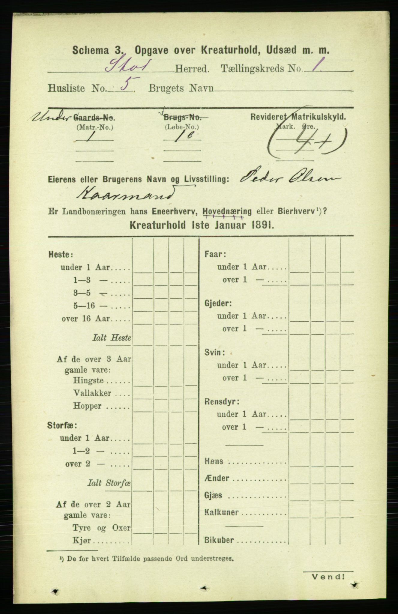 RA, 1891 census for 1734 Stod, 1891, p. 2857