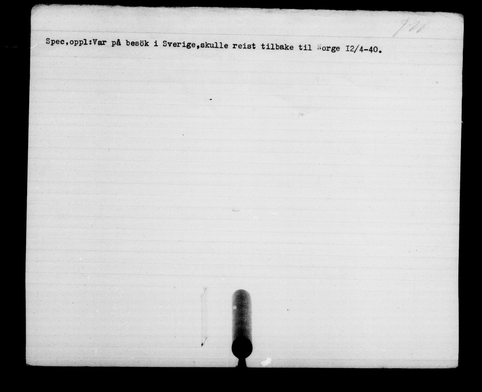 Utenriksstasjonene, Legasjonen i Stockholm, Flyktningkontoret, AV/RA-S-6753/V/Va/L0003: Kjesäterkartoteket, flyktninger med registreringsnr. 2001-3495, 1940-1945, p. 902