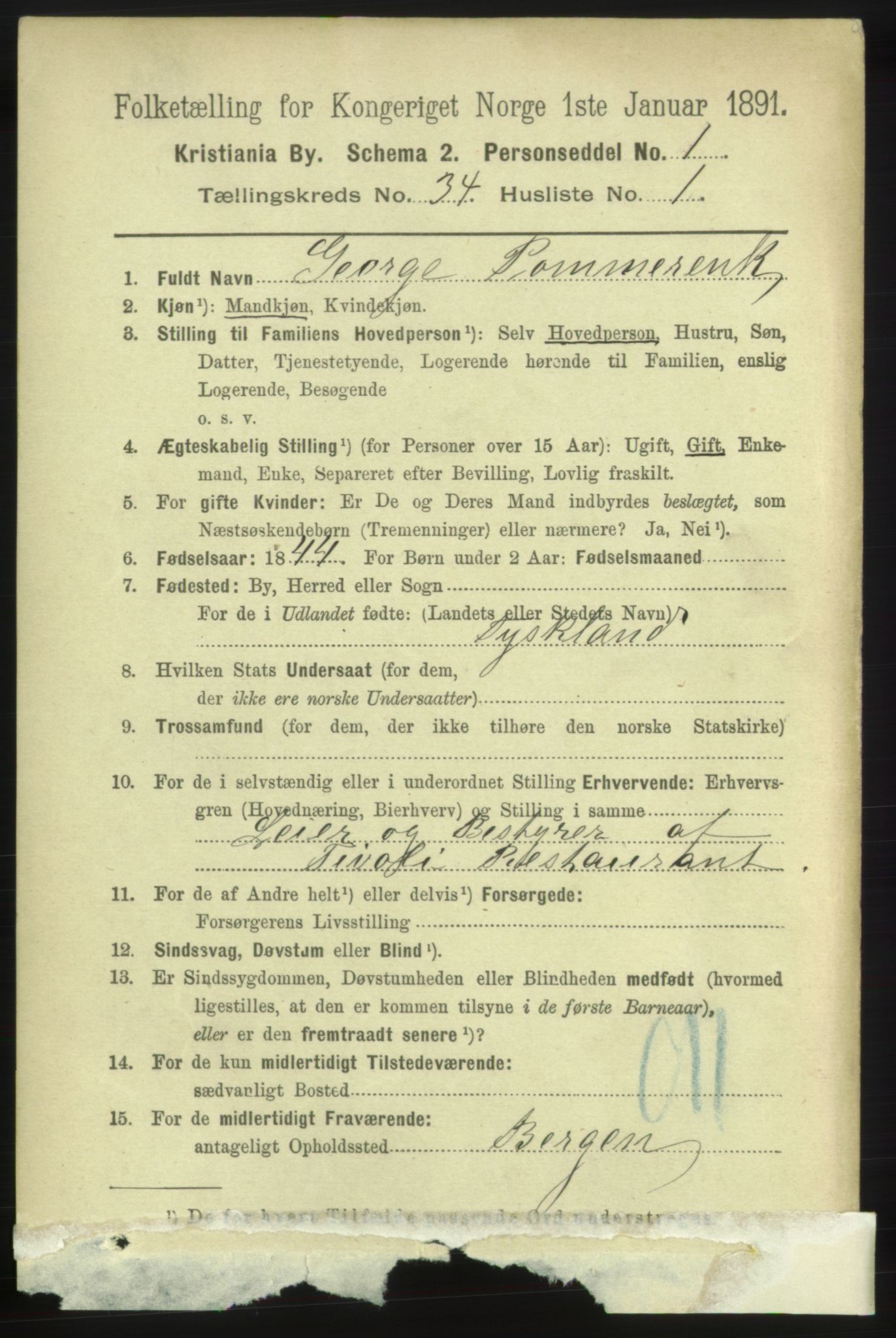 RA, 1891 census for 0301 Kristiania, 1891, p. 18358