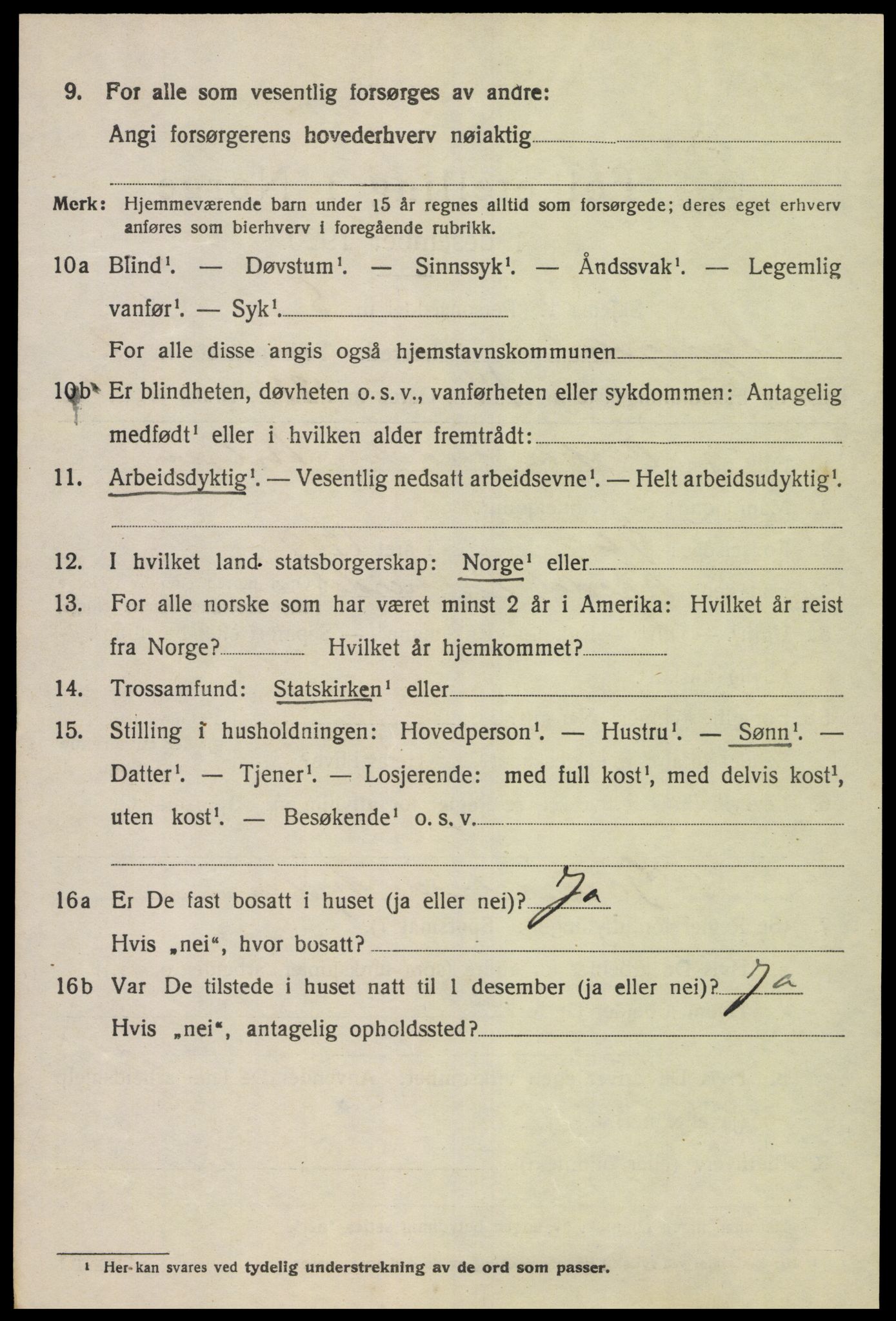 SAK, 1920 census for Lyngdal, 1920, p. 4814