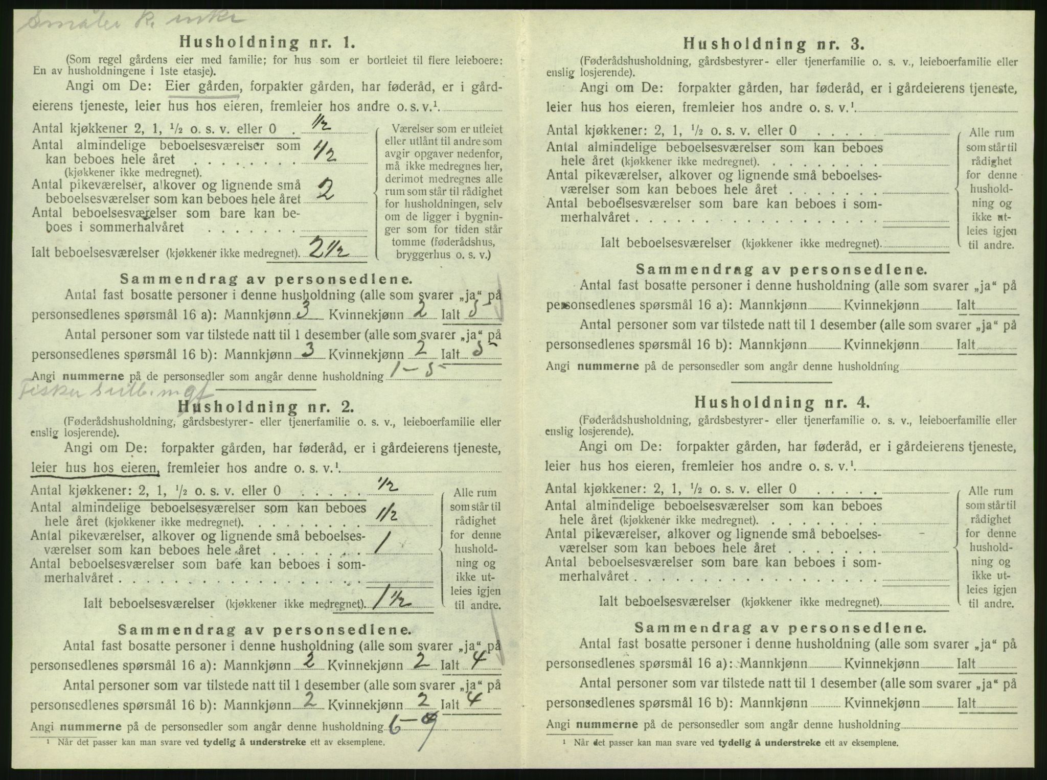 SAT, 1920 census for Vik, 1920, p. 244