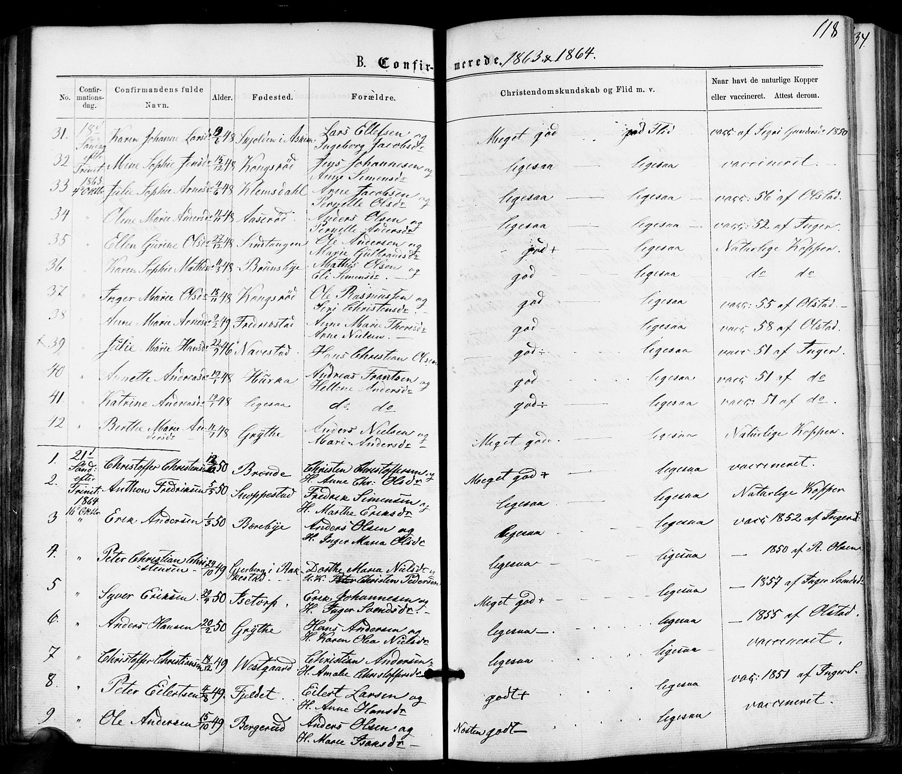 Varteig prestekontor Kirkebøker, SAO/A-10447a/F/Fa/L0001: Parish register (official) no. 1, 1861-1877, p. 118