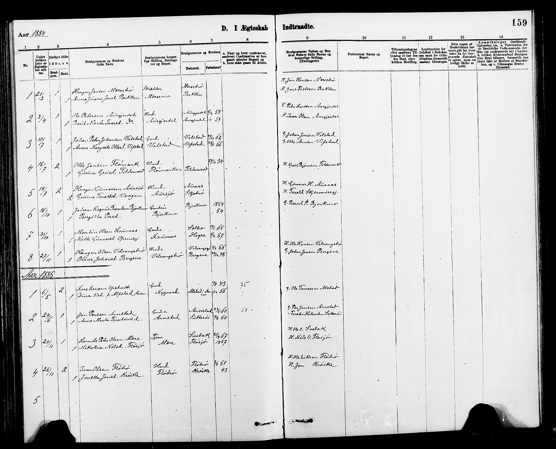 Ministerialprotokoller, klokkerbøker og fødselsregistre - Nord-Trøndelag, SAT/A-1458/712/L0103: Parish register (copy) no. 712C01, 1878-1917, p. 159