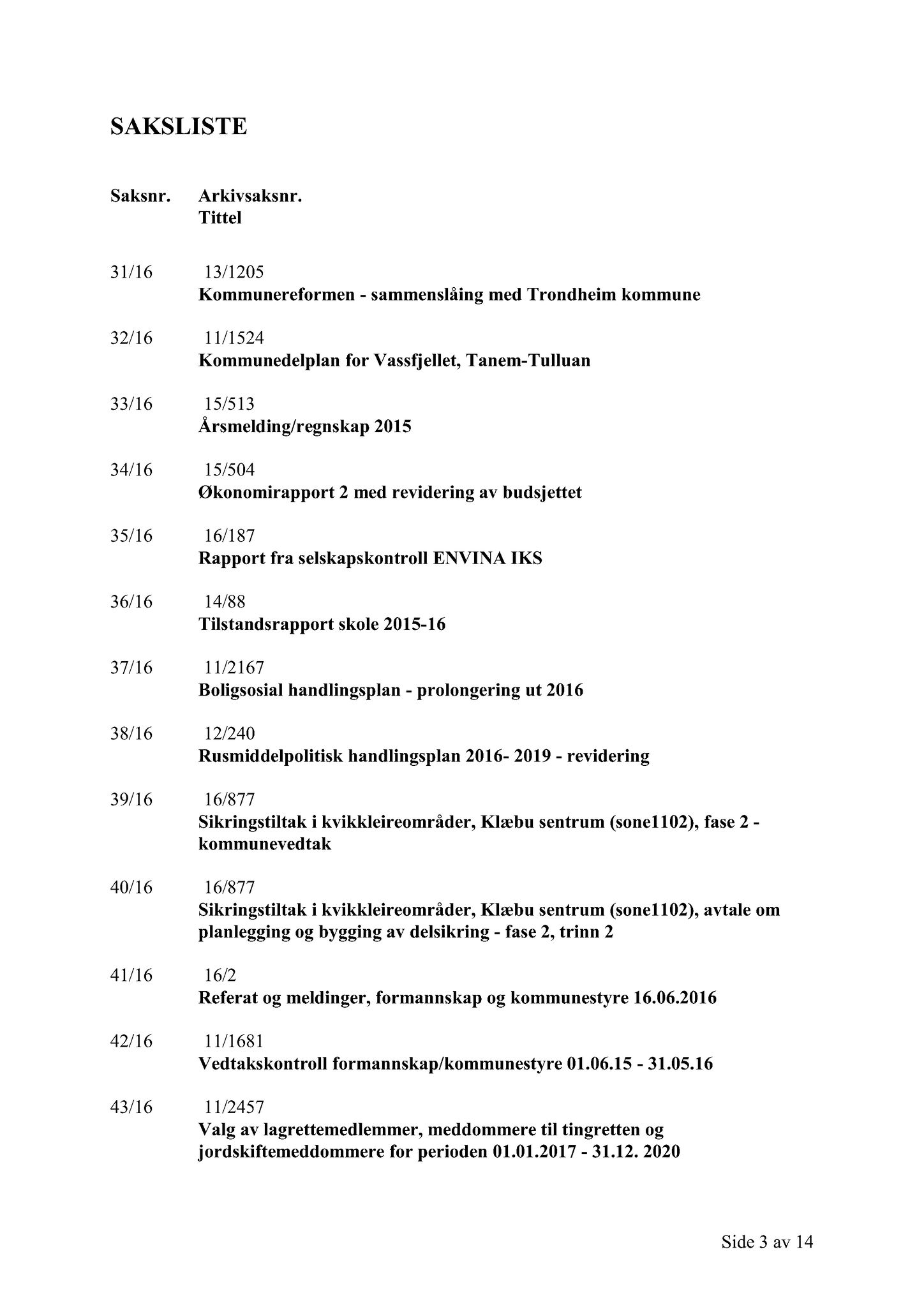 Klæbu Kommune, TRKO/KK/01-KS/L009: Kommunestyret - Møtedokumenter, 2016, p. 1553