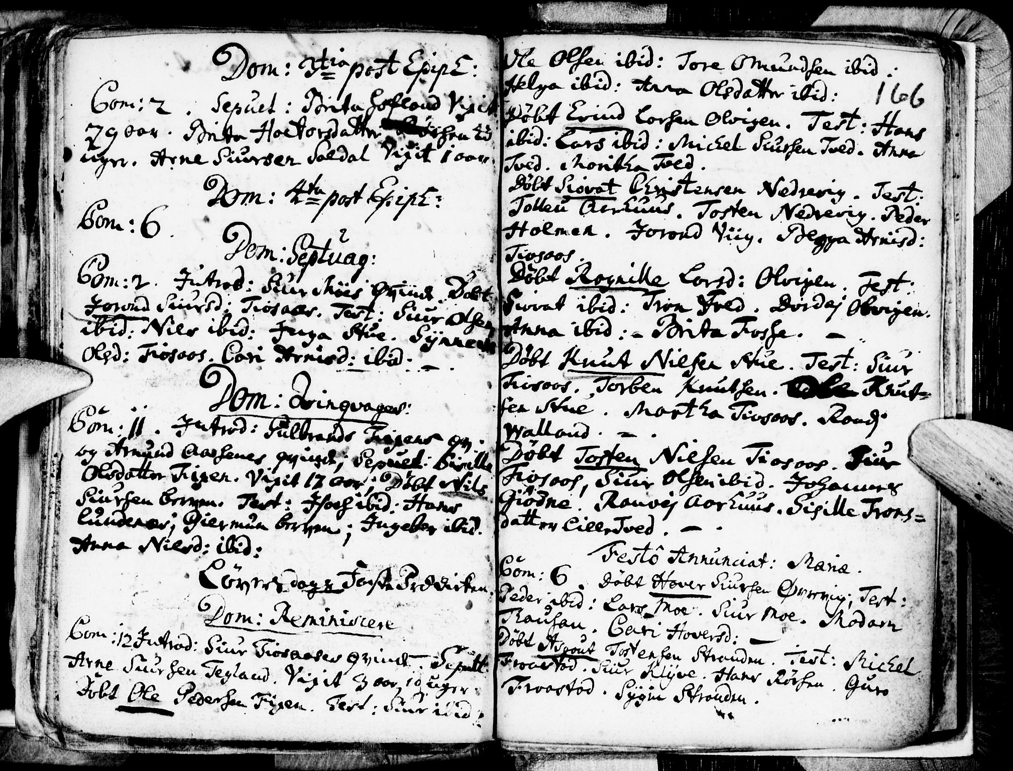 Kvam sokneprestembete, AV/SAB-A-76201/H/Haa: Parish register (official) no. A 1, 1690-1741, p. 166