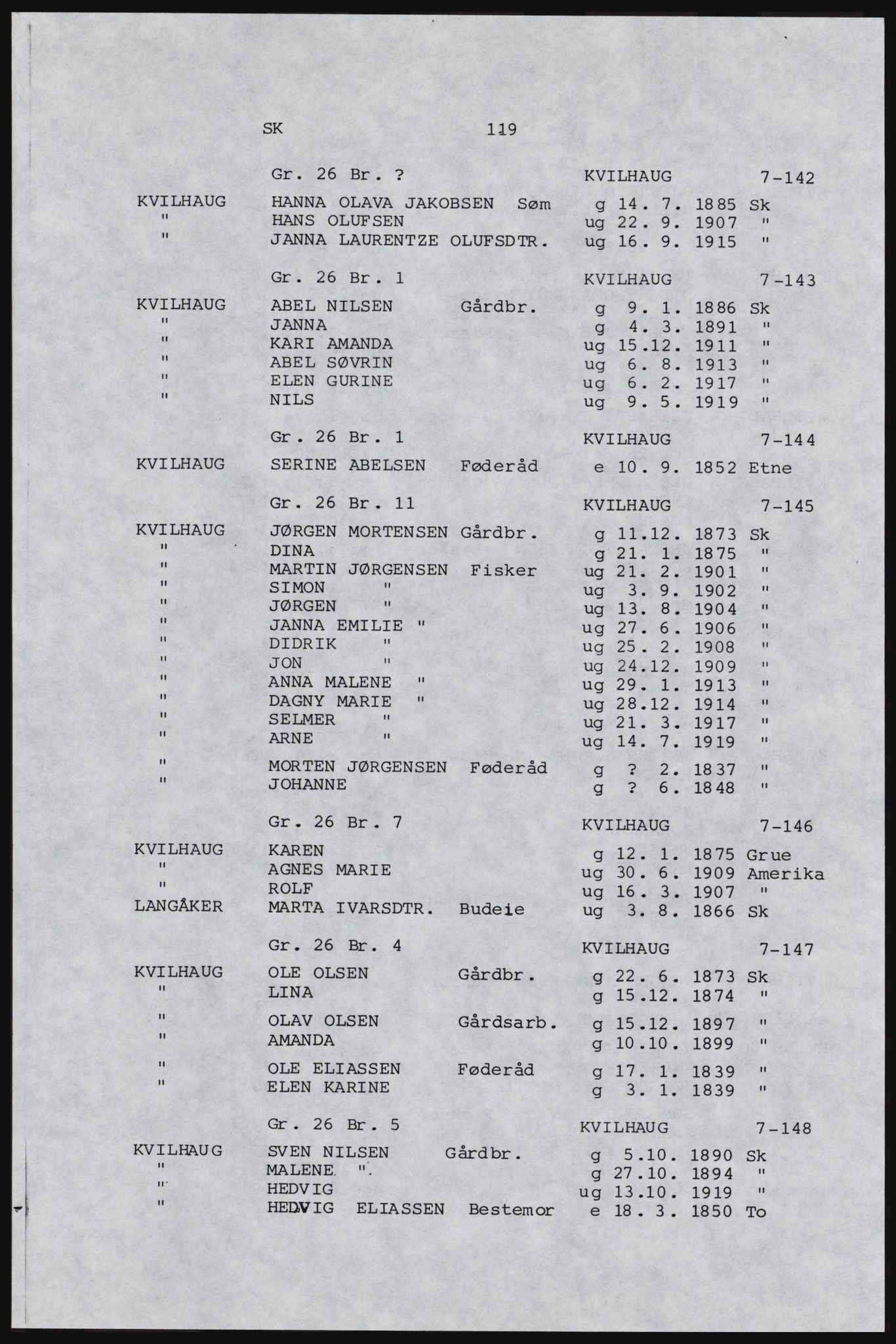 SAST, Copy of 1920 census for Karmøy, 1920, p. 133