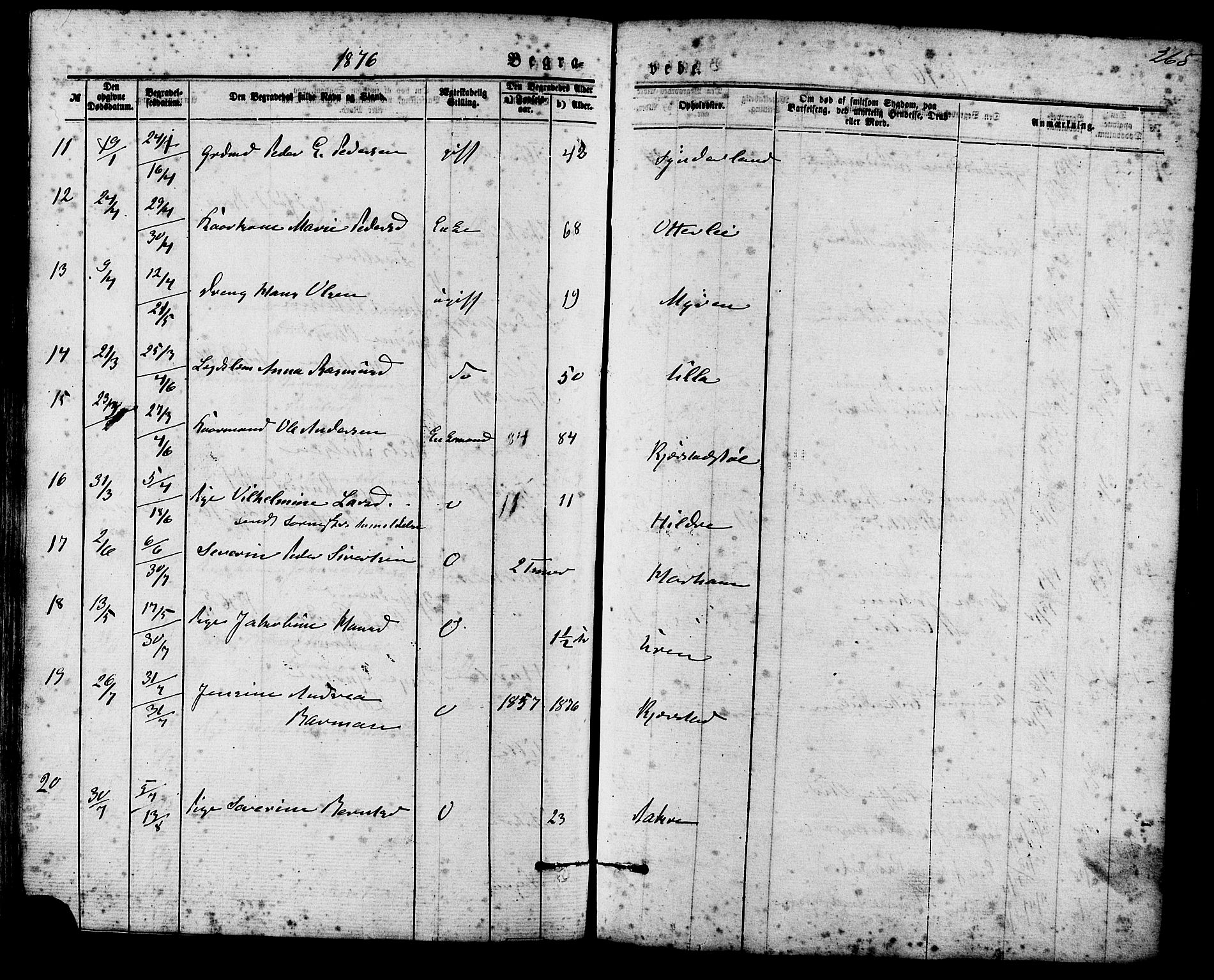 Ministerialprotokoller, klokkerbøker og fødselsregistre - Møre og Romsdal, AV/SAT-A-1454/536/L0500: Parish register (official) no. 536A09, 1876-1889, p. 265