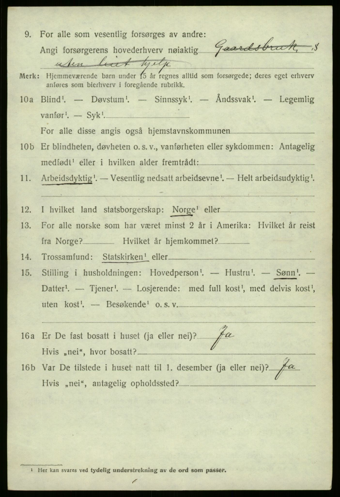 SAB, 1920 census for Jølster, 1920, p. 5577