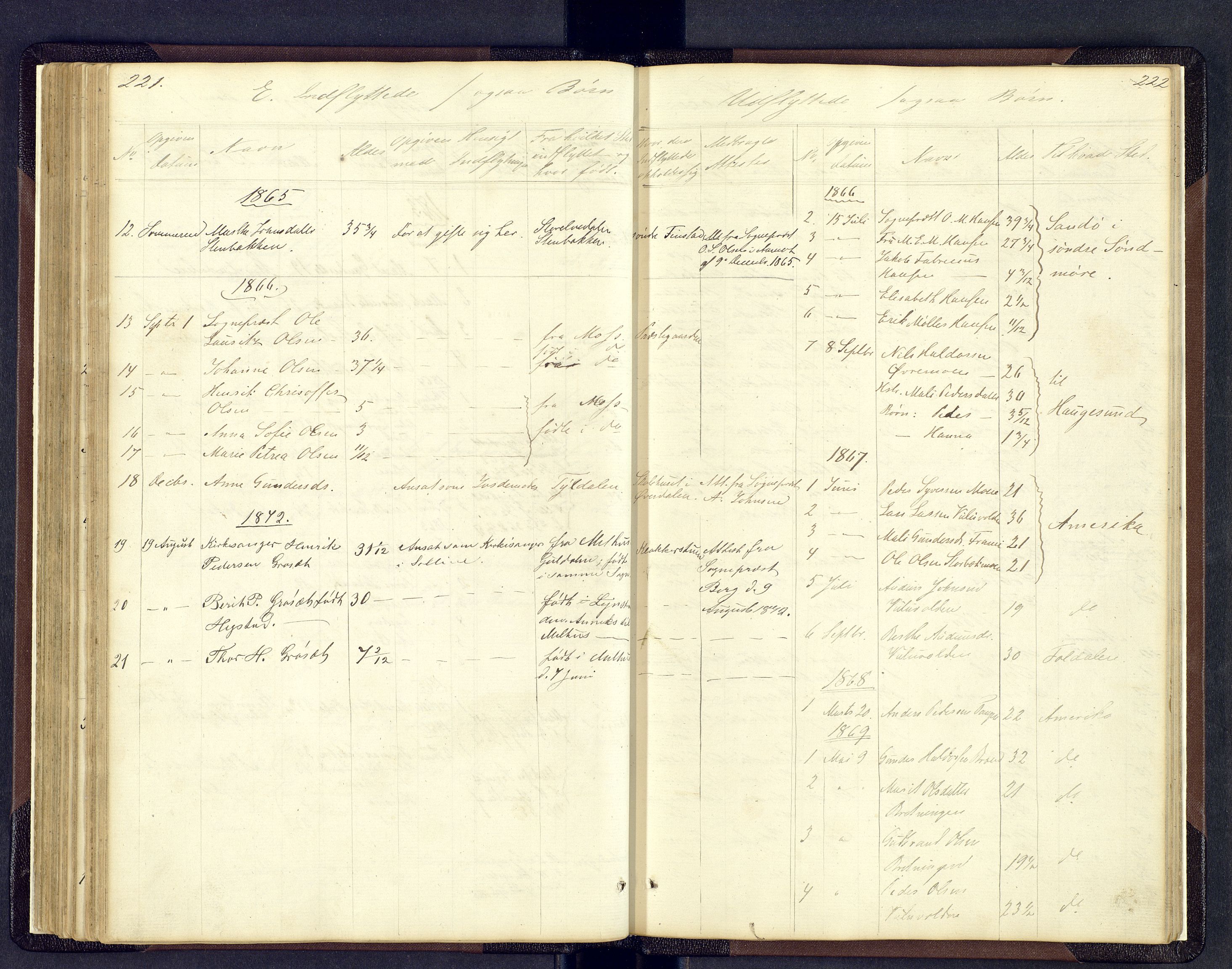 Sollia prestekontor, SAH/PREST-050/H/Ha/Hab/L0001: Parish register (copy) no. 1, 1862-1879, p. 221-222