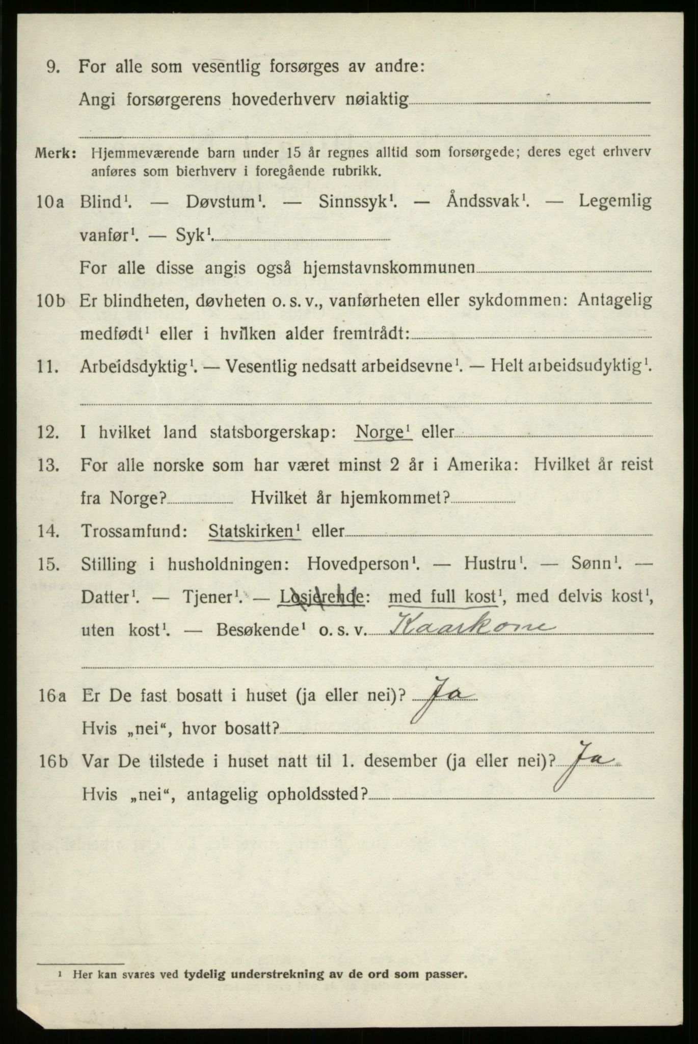 SAB, 1920 census for Innvik, 1920, p. 3152