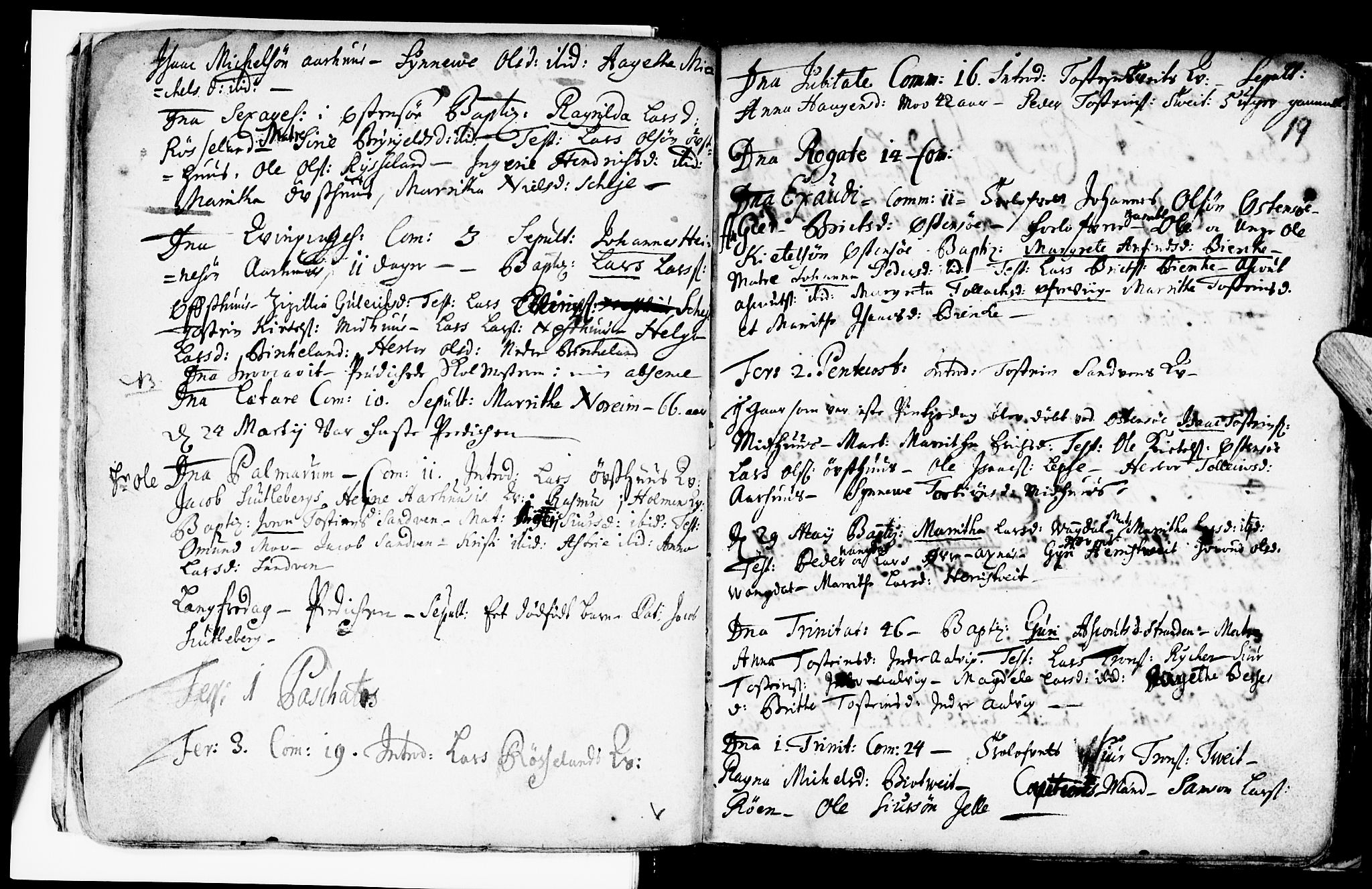 Kvam sokneprestembete, SAB/A-76201/H/Haa: Parish register (official) no. A 2, 1696-1741, p. 19