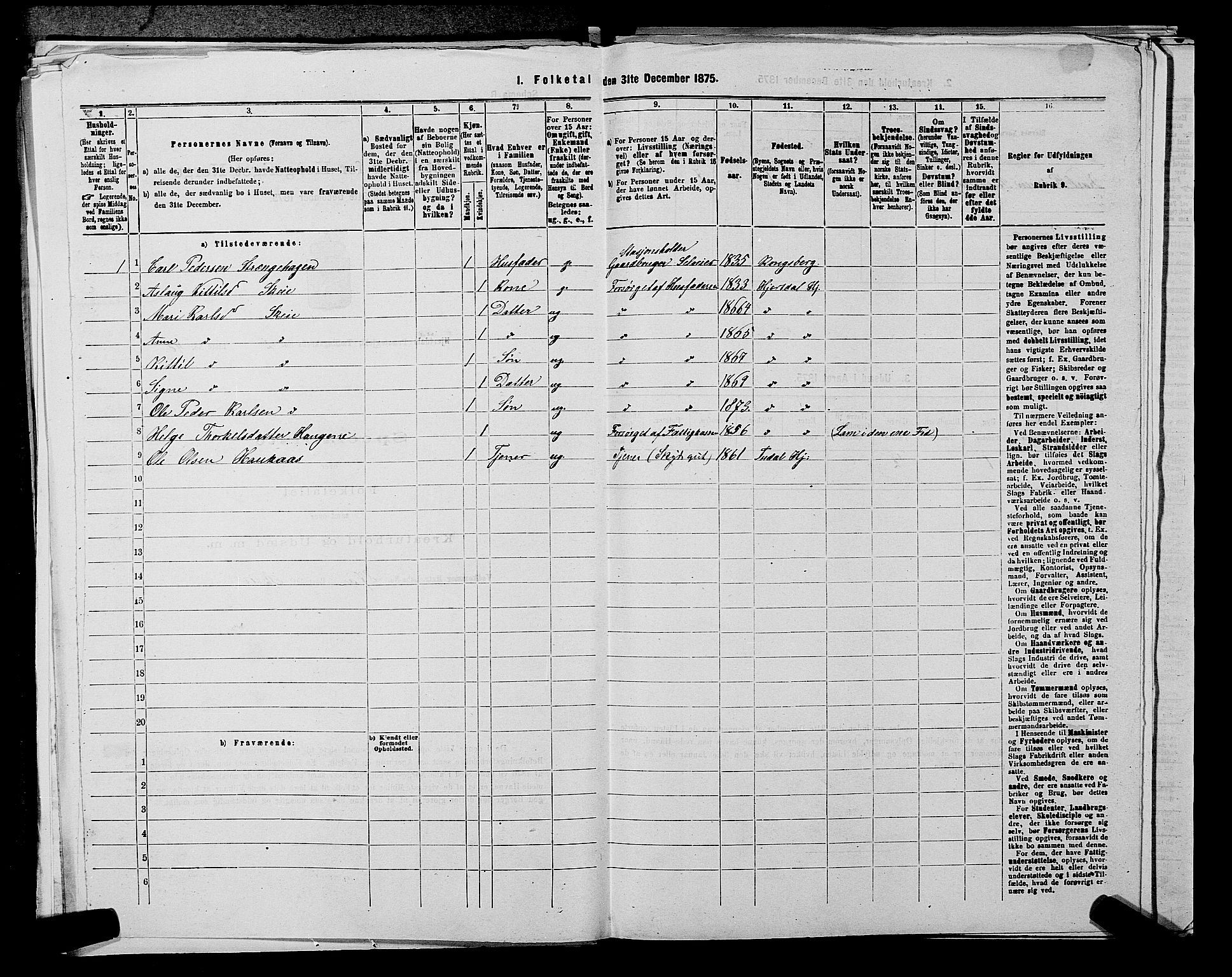 SAKO, 1875 census for 0827P Hjartdal, 1875, p. 304