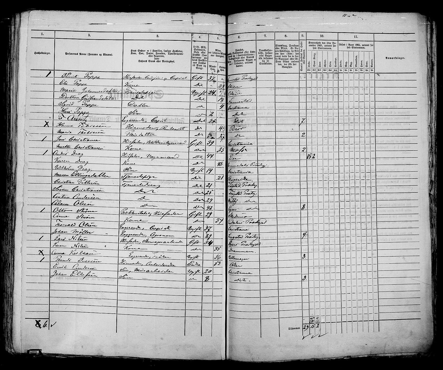 RA, 1865 census for Kristiania, 1865, p. 2108