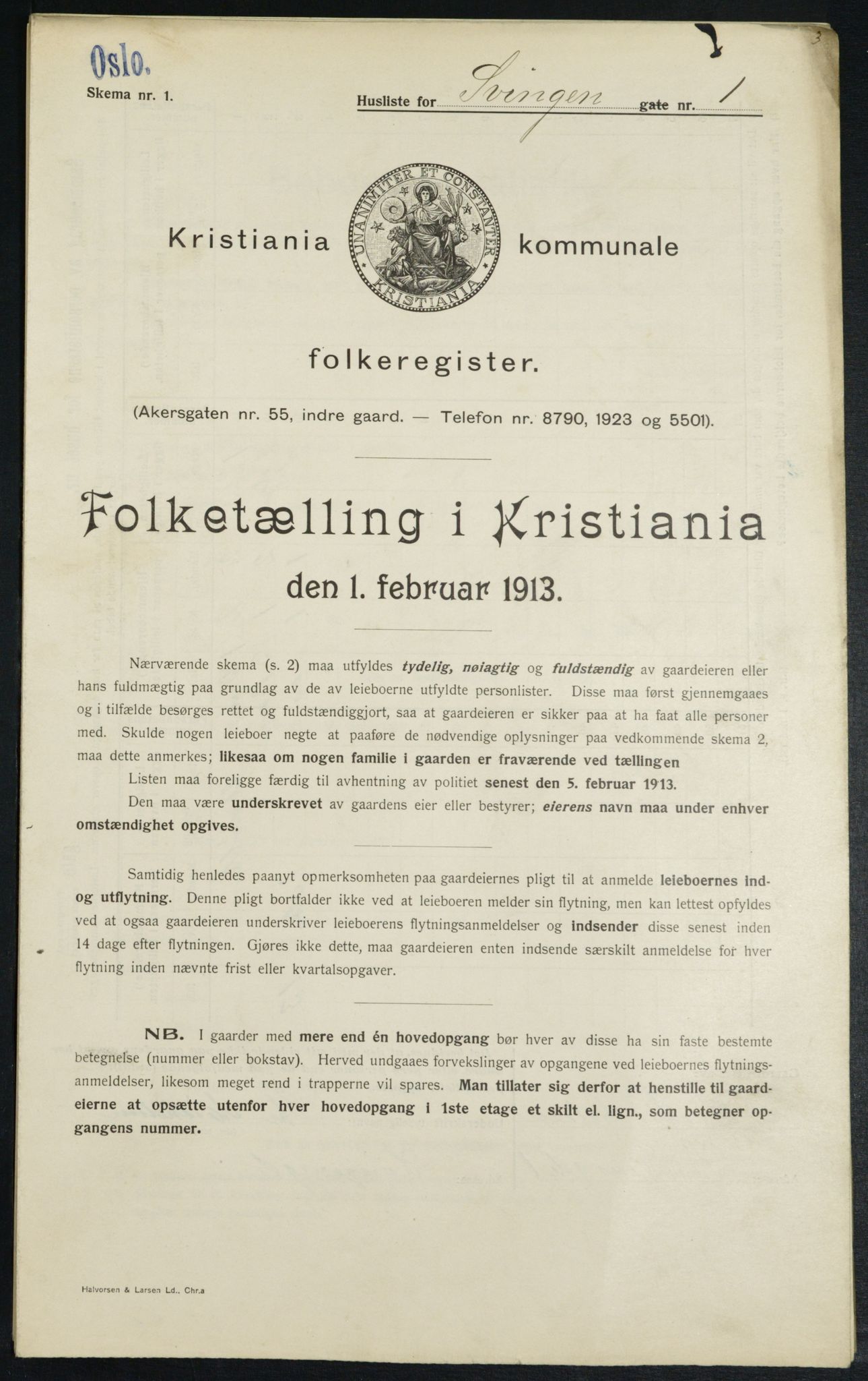 OBA, Municipal Census 1913 for Kristiania, 1913, p. 106152