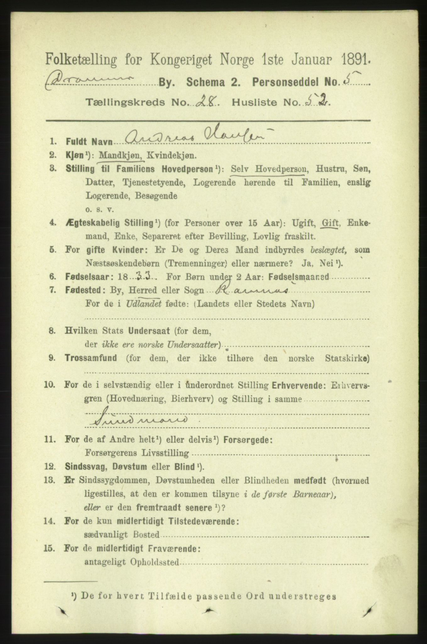 RA, 1891 census for 0602 Drammen, 1891, p. 17338