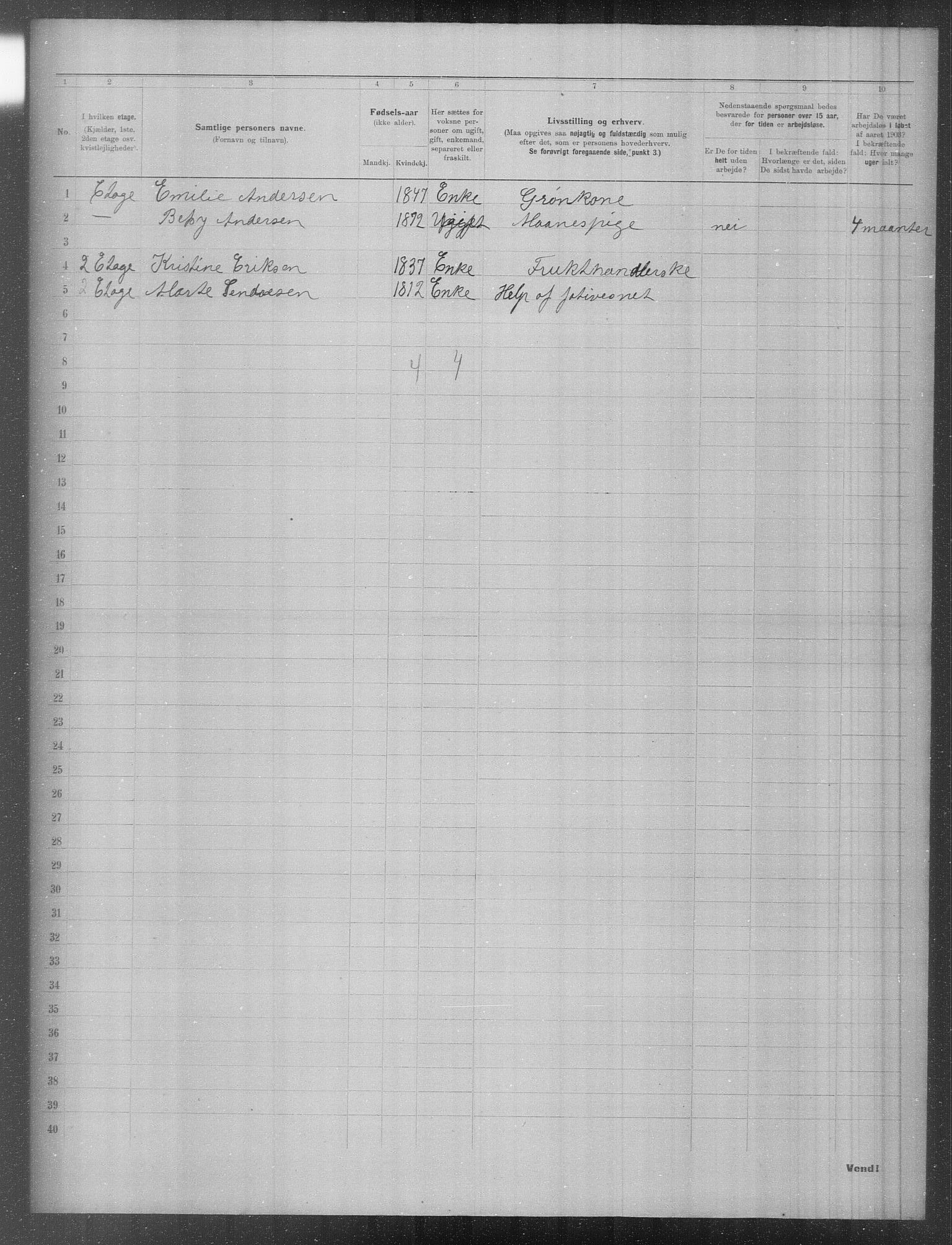 OBA, Municipal Census 1903 for Kristiania, 1903, p. 831