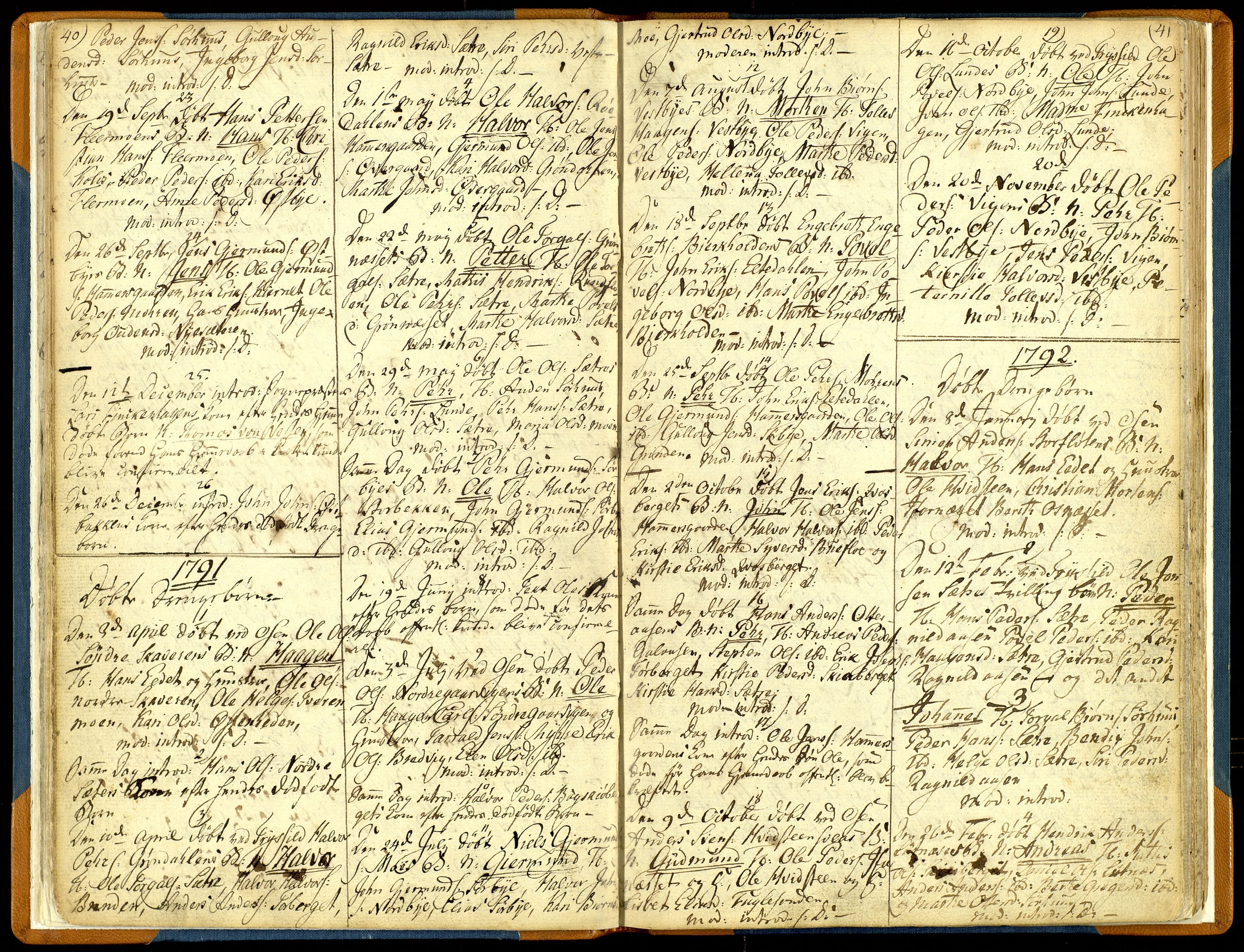 Trysil prestekontor, SAH/PREST-046/H/Ha/Haa/L0001: Parish register (official) no. 1, 1781-1800, p. 40-41