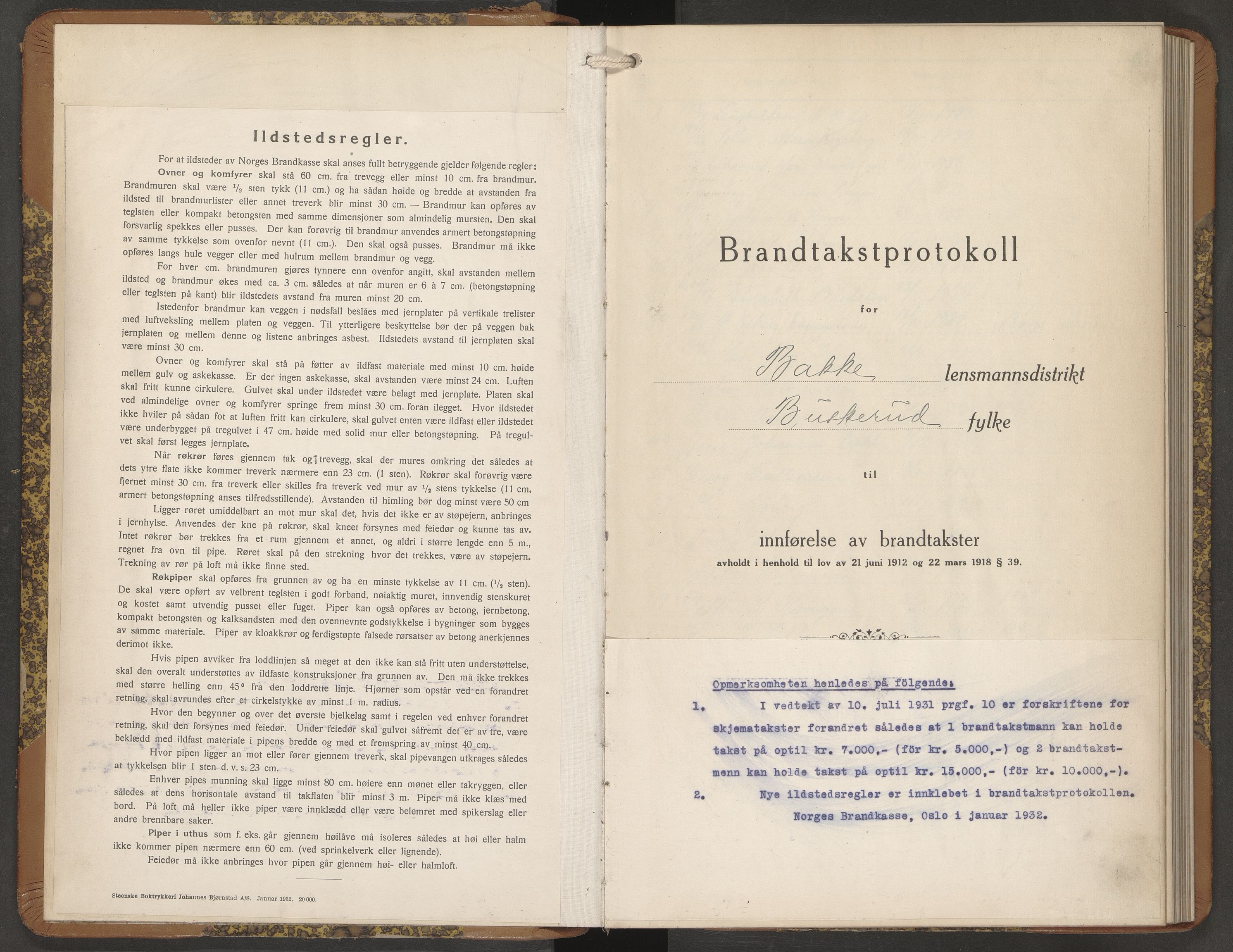 Haug og Bakke lensmannskontor, AV/SAKO-A-511/Y/Yb/Ybb/L0004: Skjematakstprotokoll, Bakke, 1933-1955