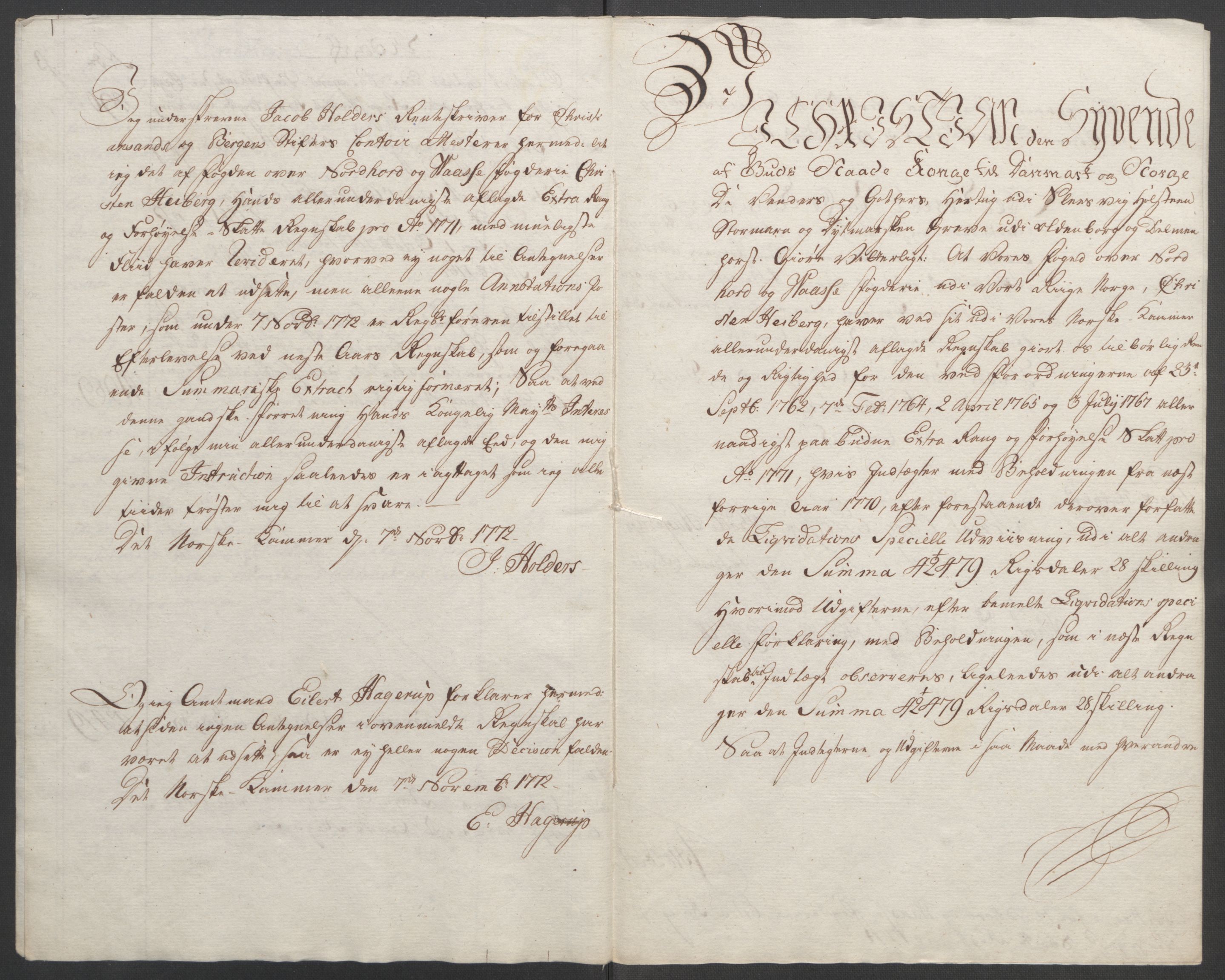 Rentekammeret inntil 1814, Reviderte regnskaper, Fogderegnskap, AV/RA-EA-4092/R51/L3303: Ekstraskatten Nordhordland og Voss, 1762-1772, p. 588