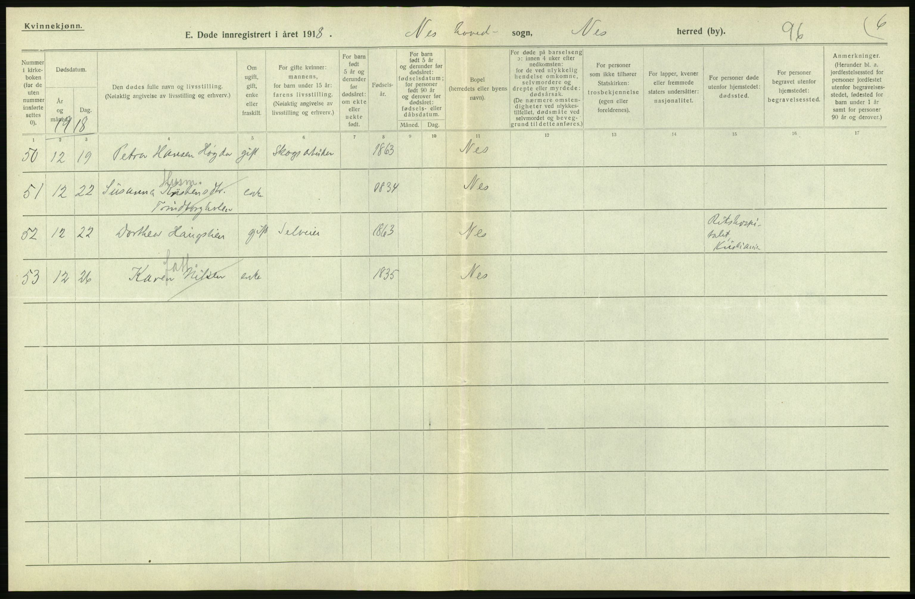 Statistisk sentralbyrå, Sosiodemografiske emner, Befolkning, RA/S-2228/D/Df/Dfb/Dfbh/L0006: Akershus fylke: Døde. Bygder og byer., 1918, p. 606