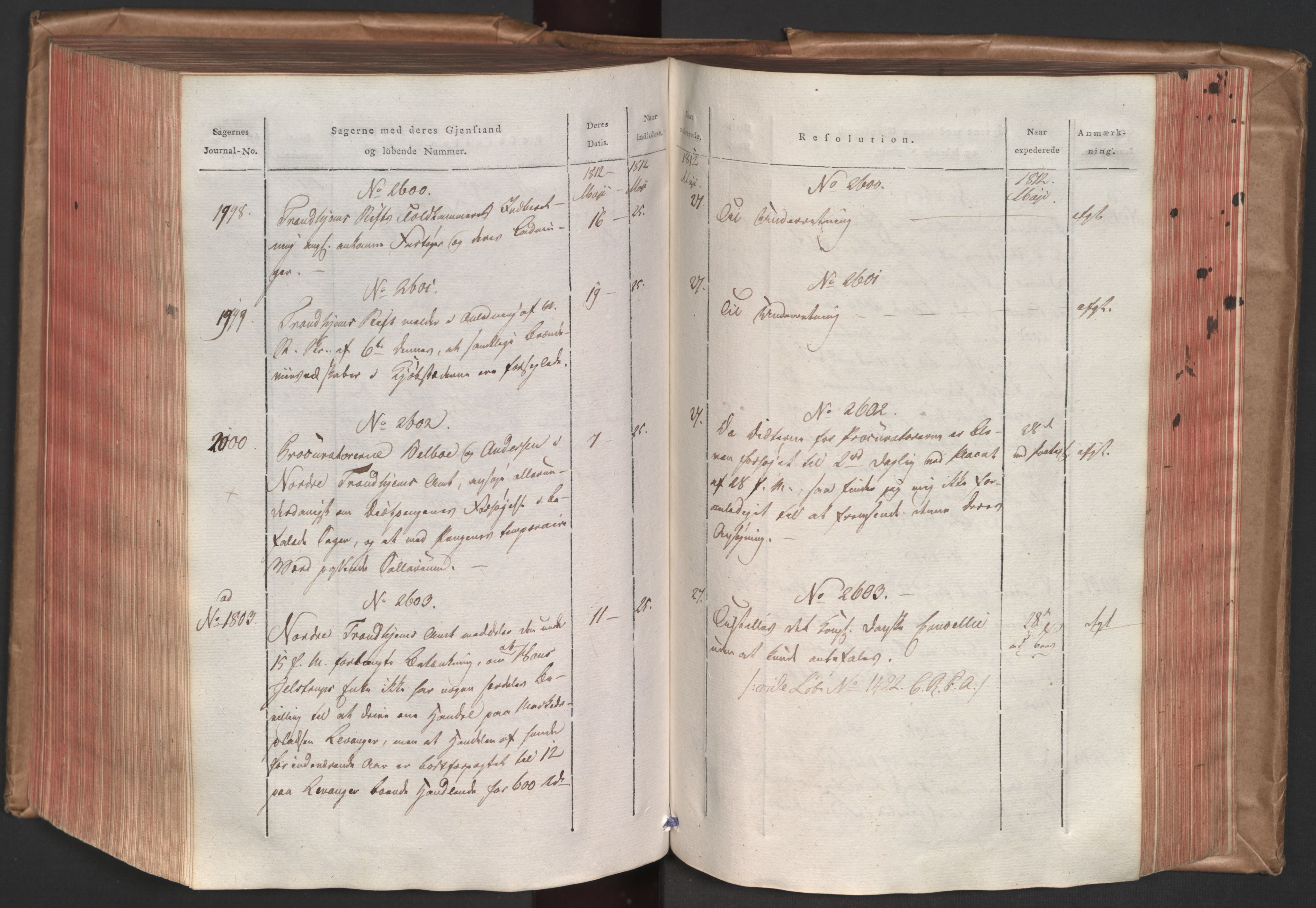 Stattholderembetet 1810-1814, 1. kontor (Kontor A), AV/RA-EA-2872/Ab/L0003: Referatprotokoll,  j.nr. 1244-2337,  l.nr. 1589-3010, 1811-1812, p. 286