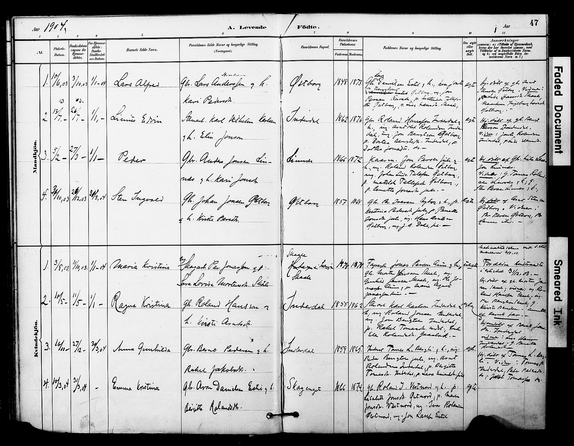 Ministerialprotokoller, klokkerbøker og fødselsregistre - Nord-Trøndelag, SAT/A-1458/757/L0505: Parish register (official) no. 757A01, 1882-1904, p. 47