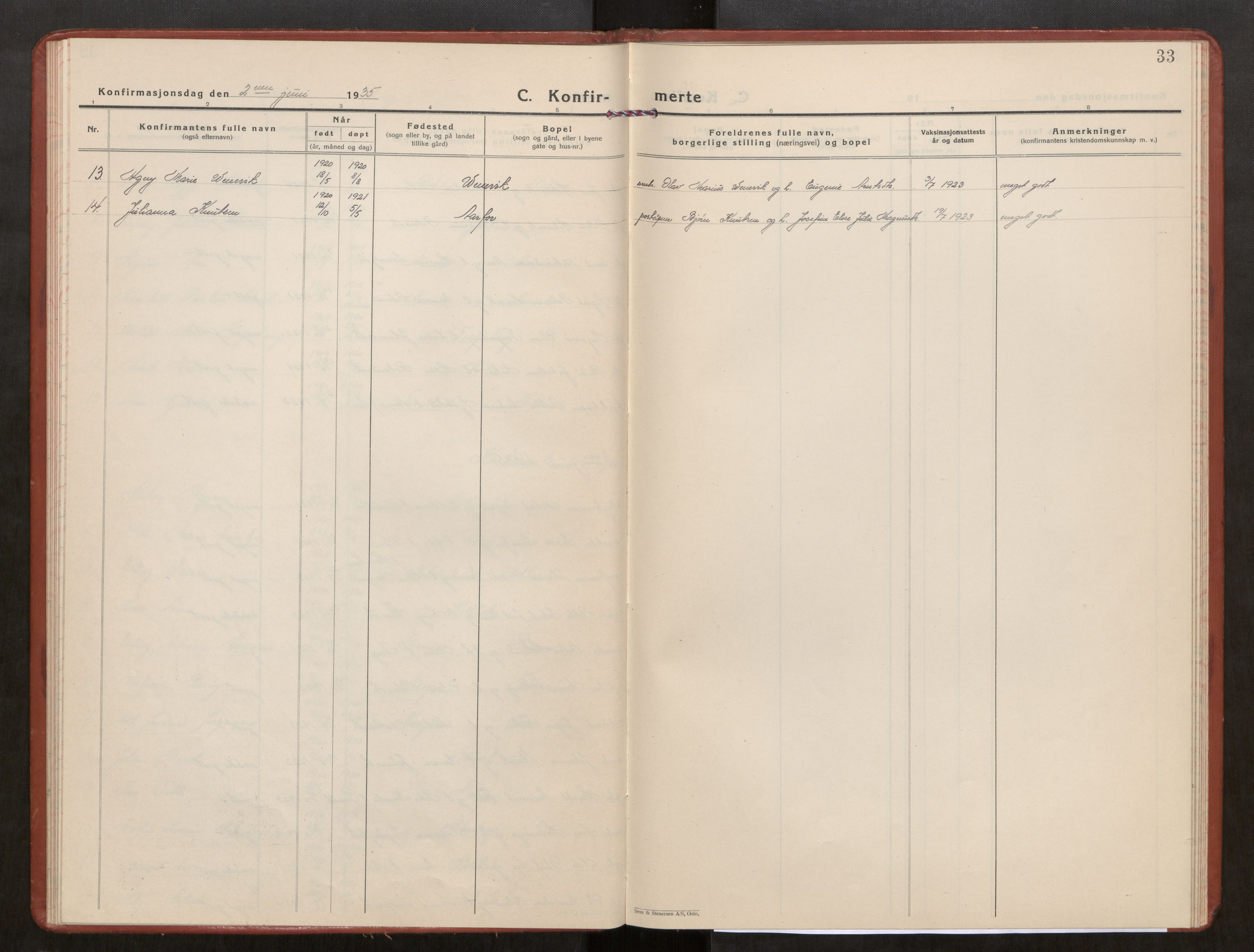 Kolvereid sokneprestkontor, AV/SAT-A-1171/H/Ha/Haa/L0003: Parish register (official) no. 3, 1927-1935, p. 33