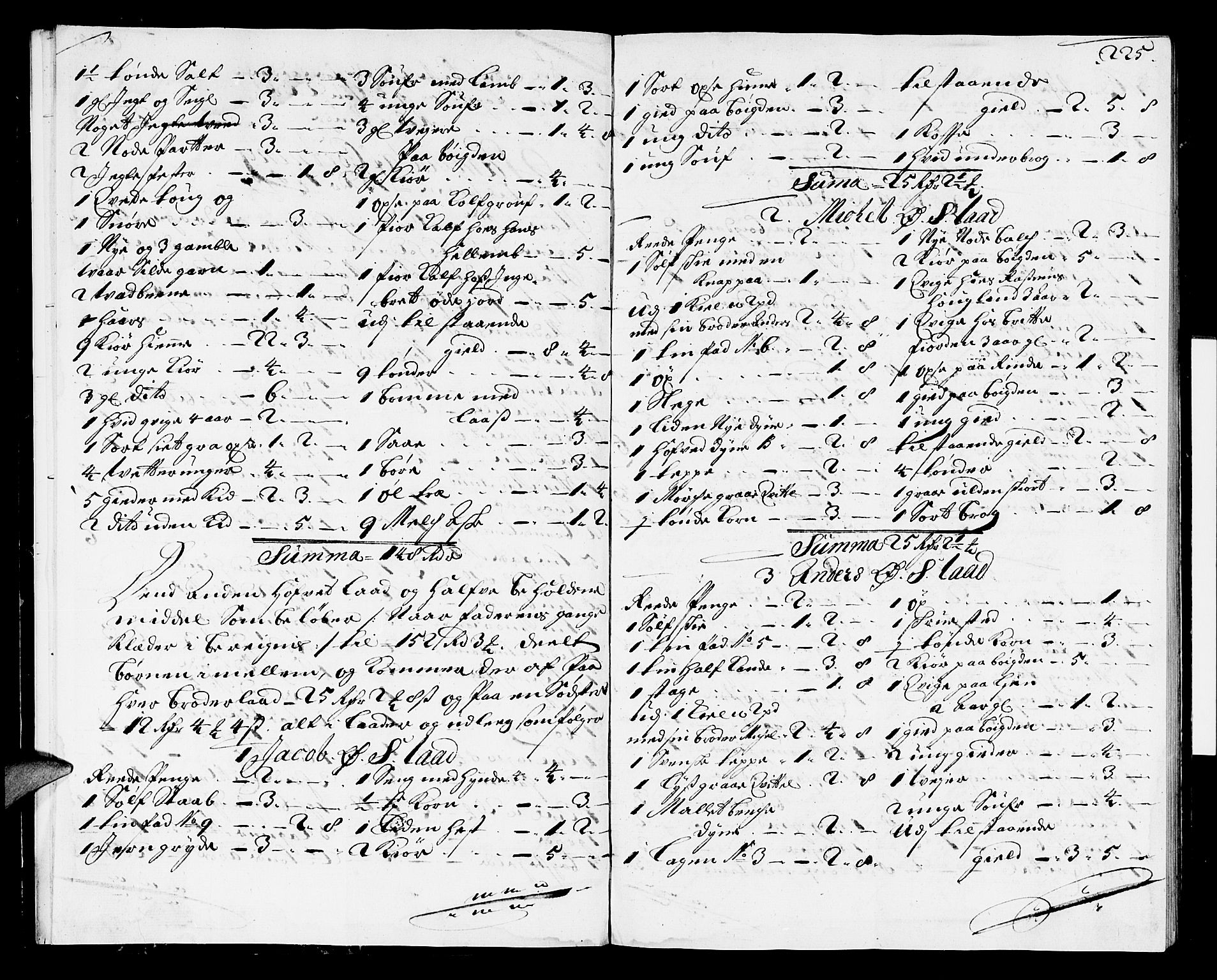 Ytre Sogn tingrett, AV/SAB-A-2601/1/H/Ha/L0001b: Skifteprotokoll, 1700-1701, p. 224b-225a