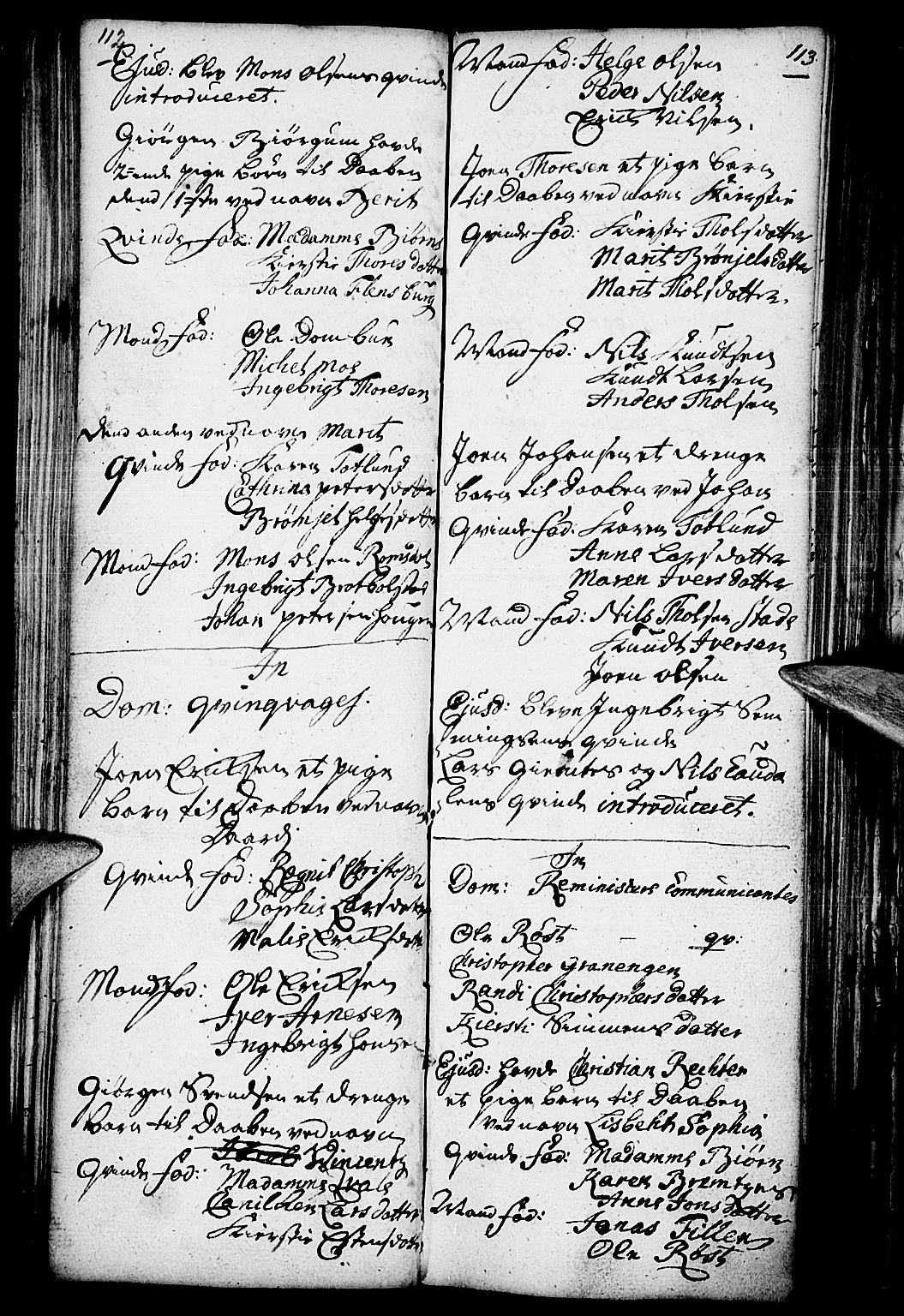 Kvikne prestekontor, SAH/PREST-064/H/Ha/Haa/L0001: Parish register (official) no. 1, 1740-1756, p. 112-113