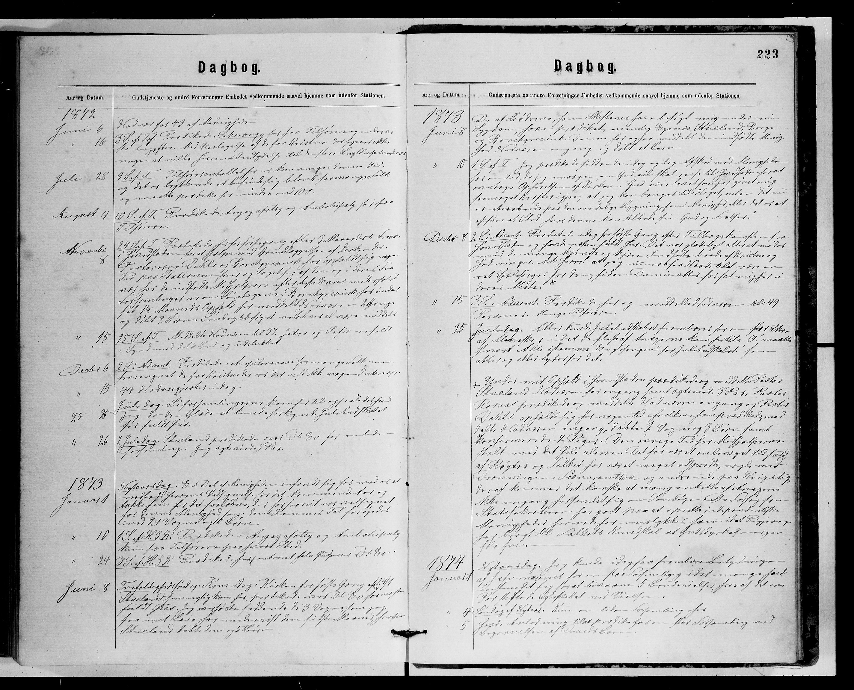 Archives FLM/NMS, Madagaskar, VID/MA-A-1163/D/Db/L0269: Parish register (official) no. 1, 1867-1884, p. 223