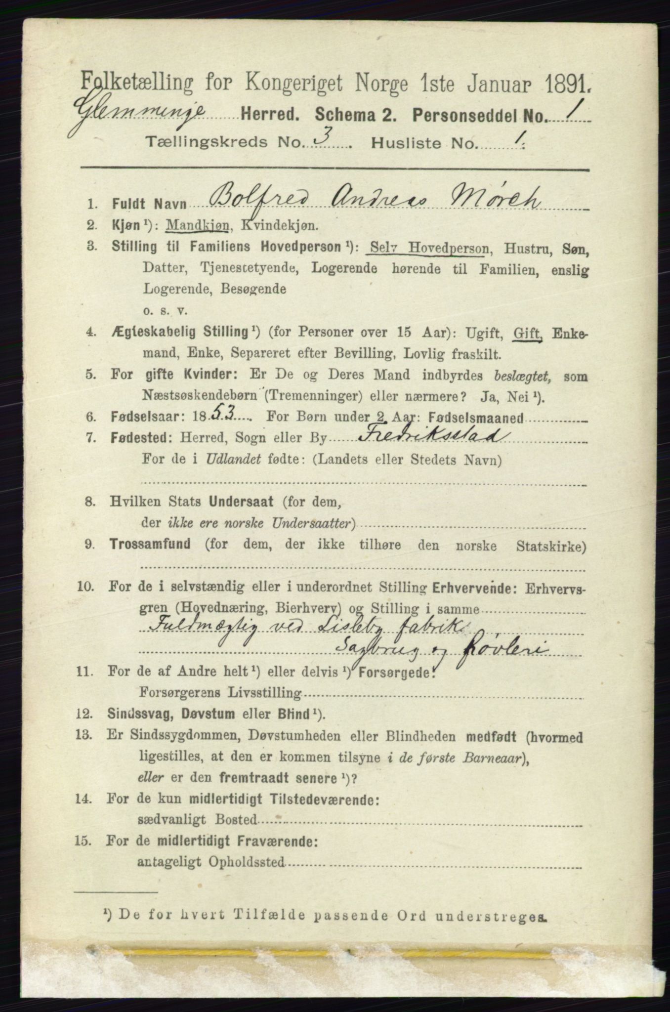 RA, 1891 census for 0132 Glemmen, 1891, p. 1942