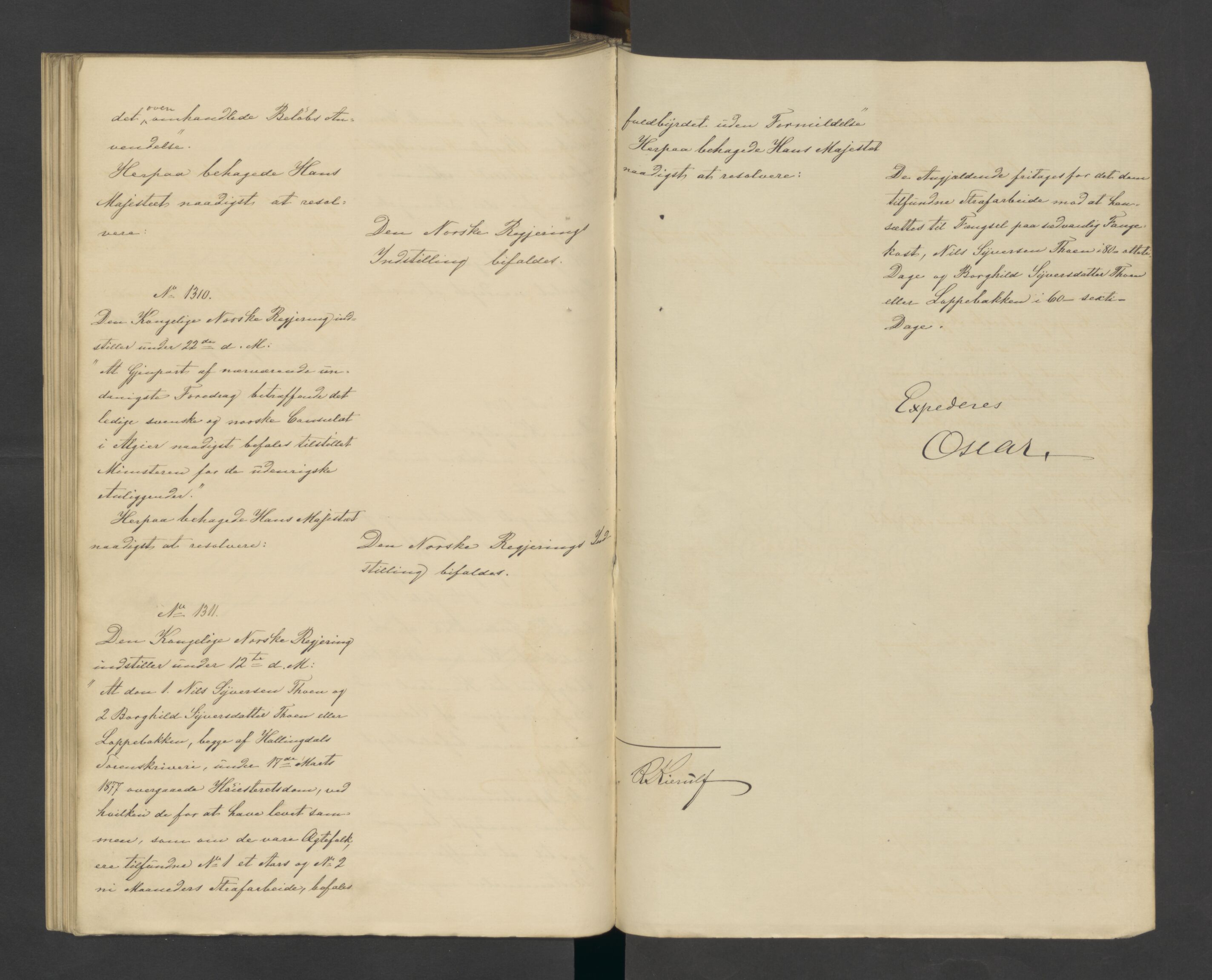 Statsrådssekretariatet, AV/RA-S-1001/A/Ab/L0129: Kgl. res. nr. 1-1311, 1. halvår, 1877