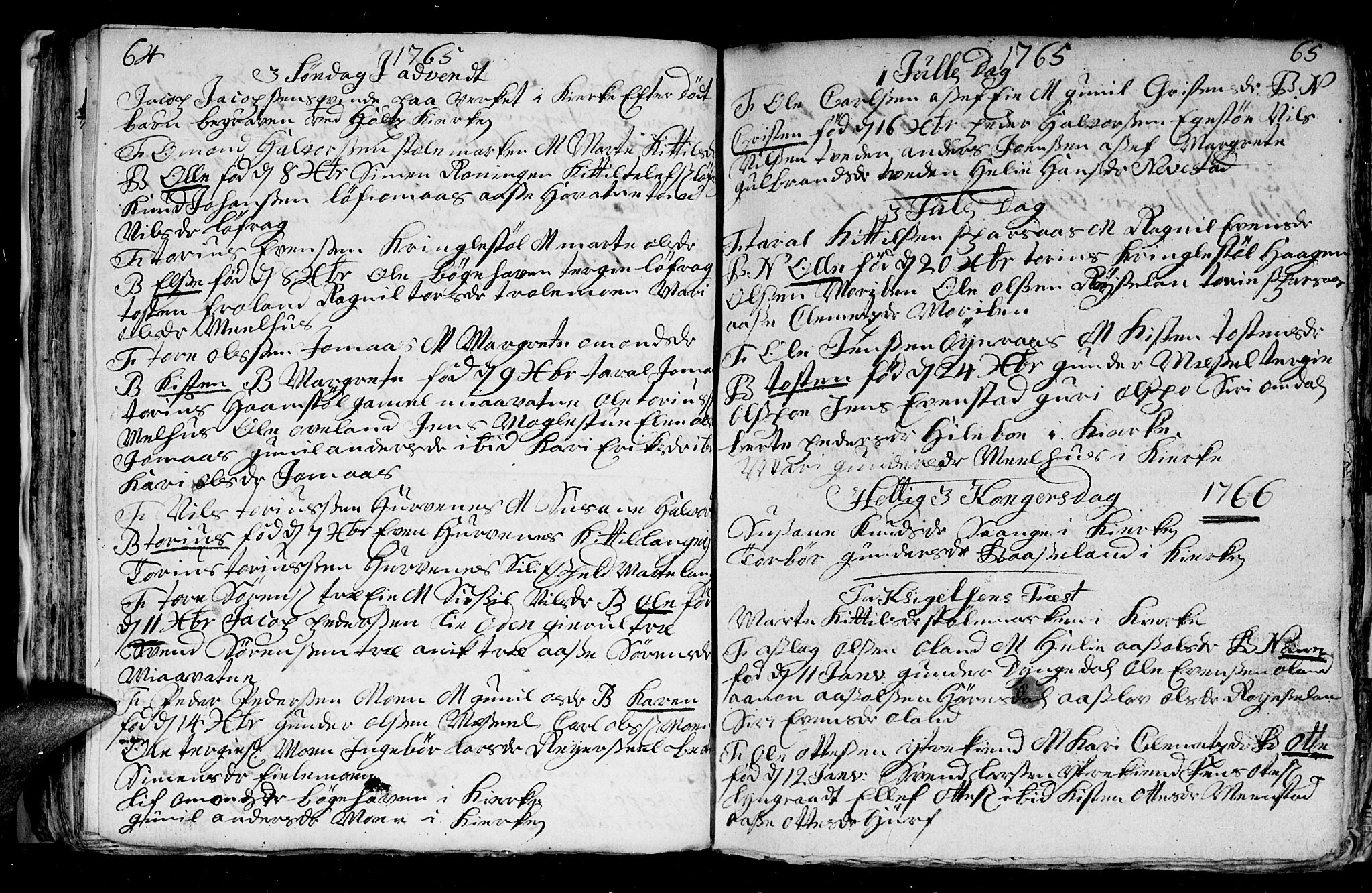 Froland sokneprestkontor, AV/SAK-1111-0013/F/Fb/L0003: Parish register (copy) no. B 3, 1759-1776, p. 64-65