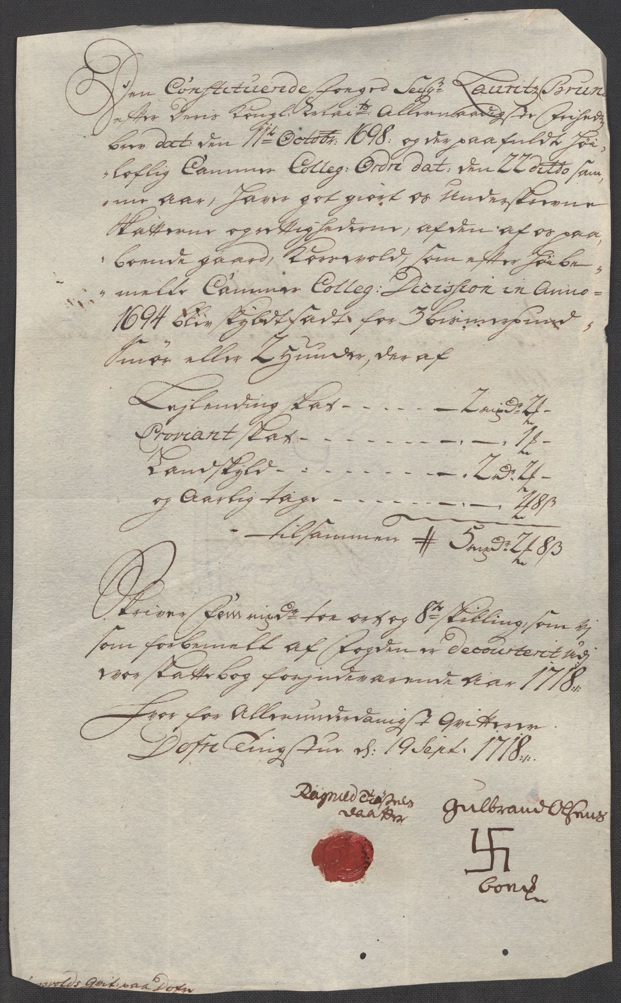 Rentekammeret inntil 1814, Reviderte regnskaper, Fogderegnskap, AV/RA-EA-4092/R17/L1188: Fogderegnskap Gudbrandsdal, 1718, p. 185