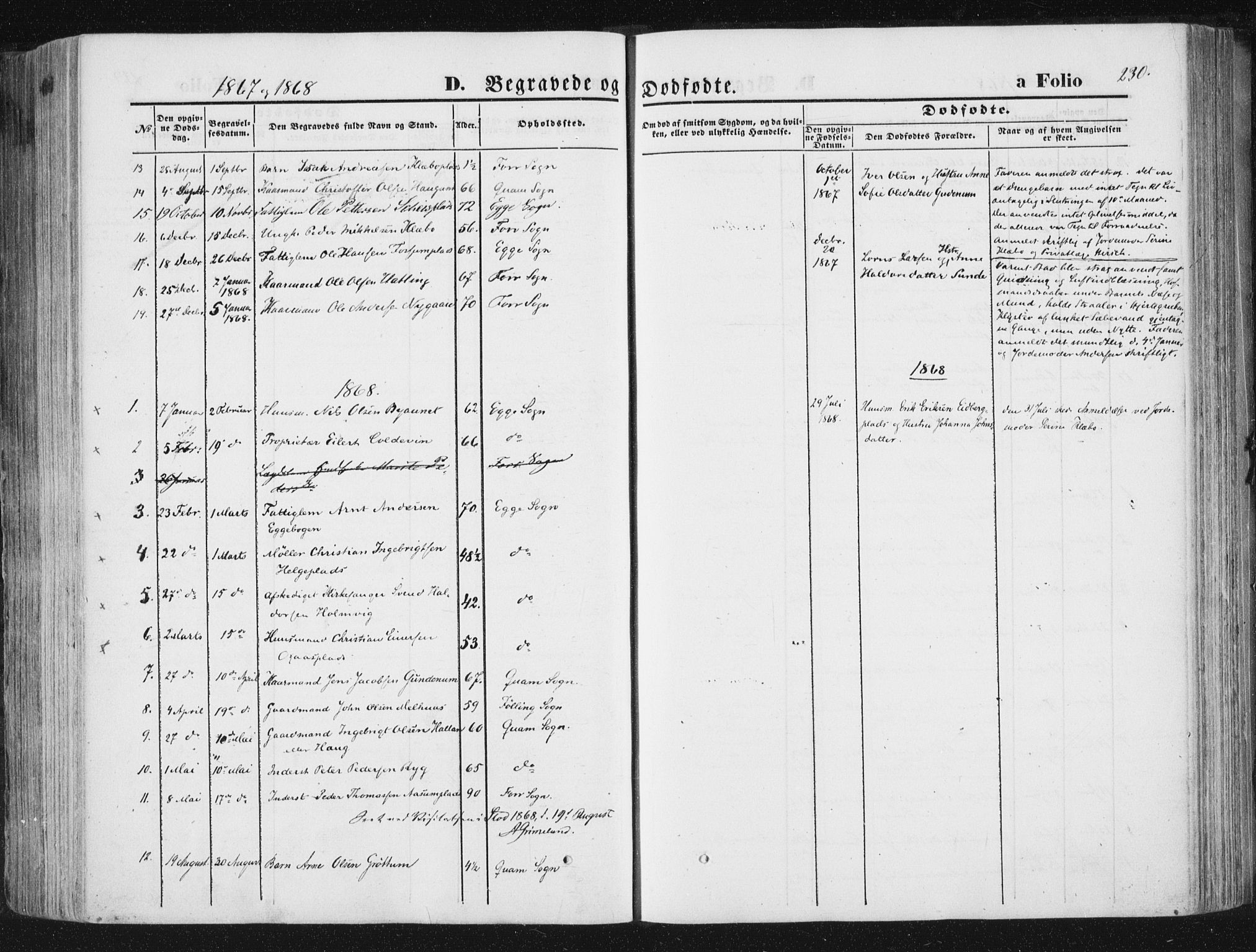 Ministerialprotokoller, klokkerbøker og fødselsregistre - Nord-Trøndelag, SAT/A-1458/746/L0447: Parish register (official) no. 746A06, 1860-1877, p. 230
