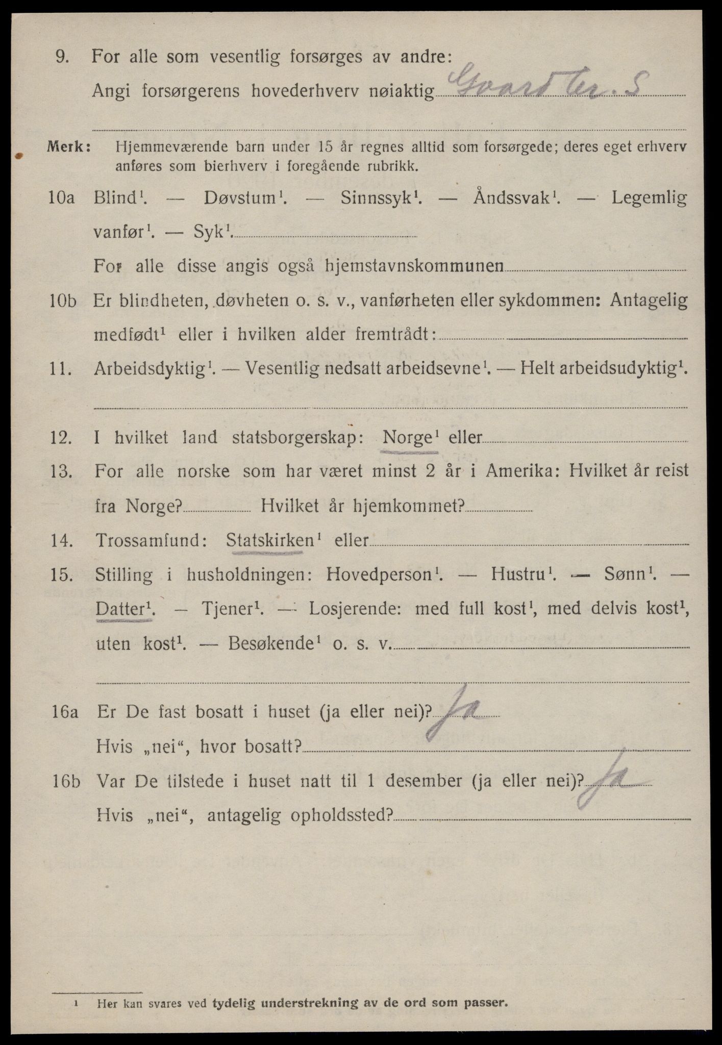 SAT, 1920 census for Stranda, 1920, p. 940