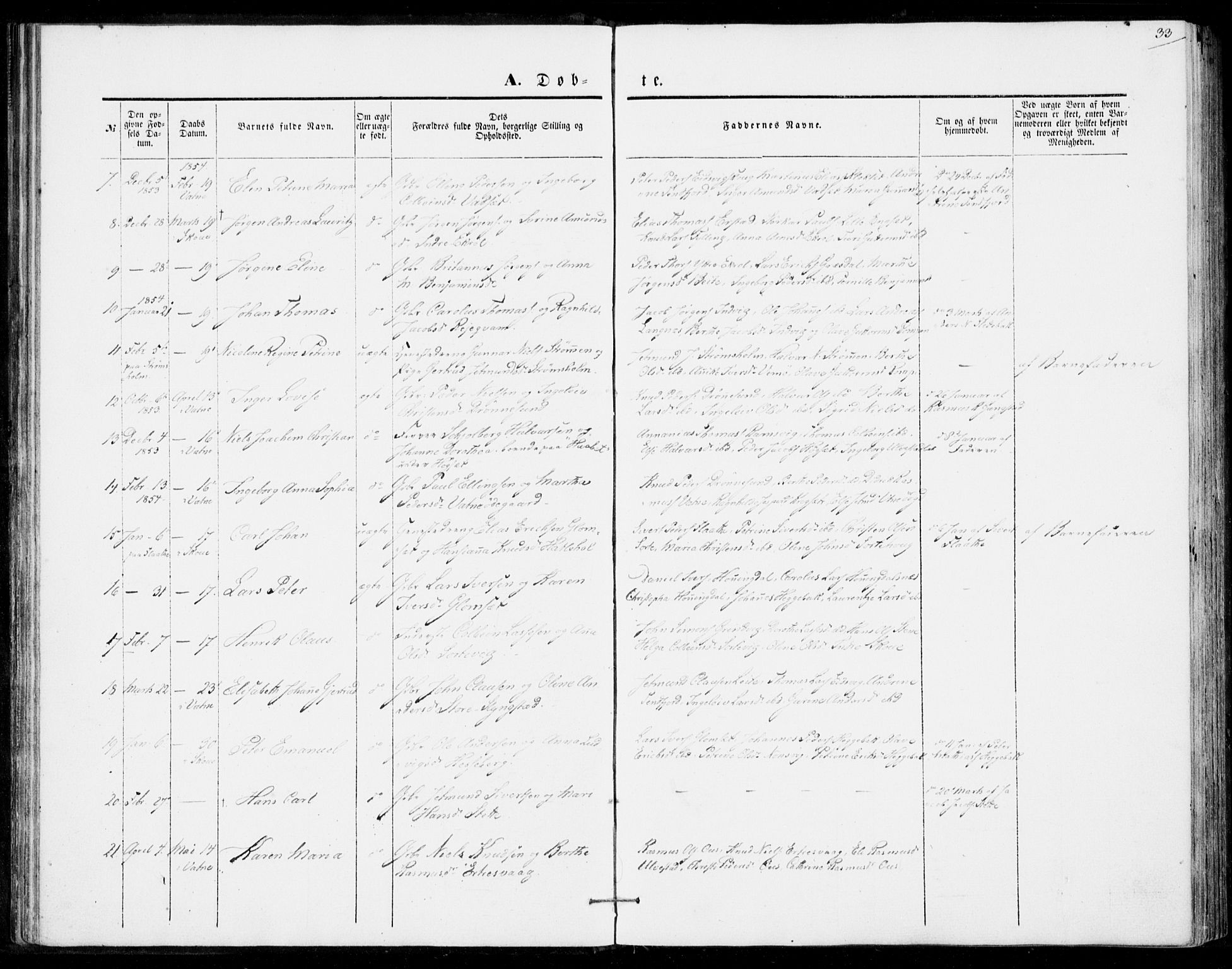 Ministerialprotokoller, klokkerbøker og fødselsregistre - Møre og Romsdal, AV/SAT-A-1454/524/L0353: Parish register (official) no. 524A05, 1848-1856, p. 33