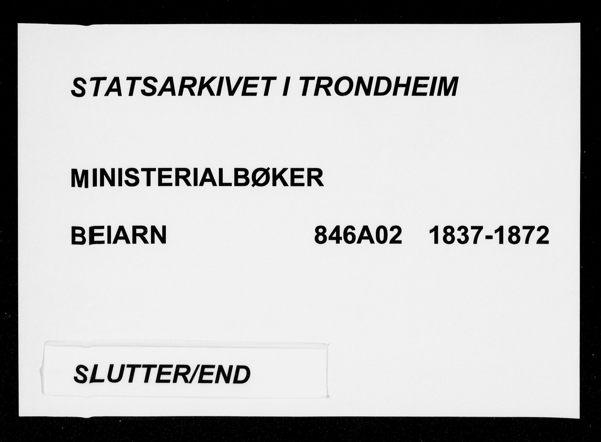 Ministerialprotokoller, klokkerbøker og fødselsregistre - Nordland, AV/SAT-A-1459/846/L0644: Parish register (official) no. 846A02, 1837-1872