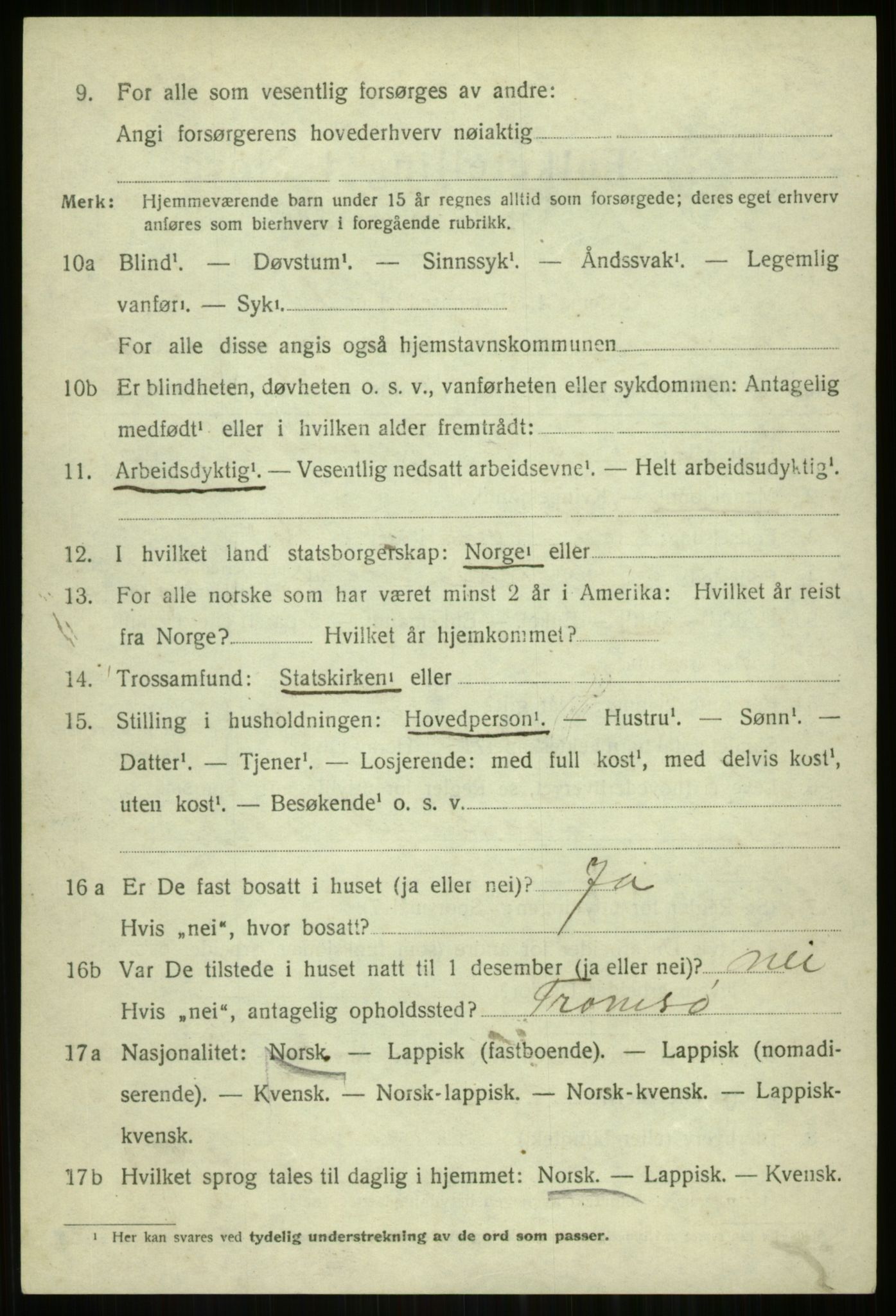 SATØ, 1920 census for Tromsøysund, 1920, p. 7251