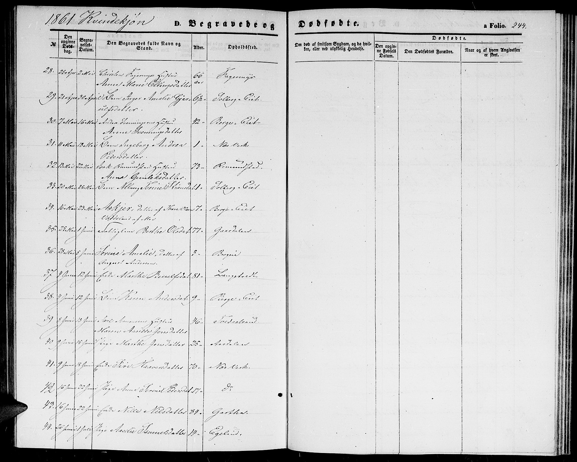Holt sokneprestkontor, AV/SAK-1111-0021/F/Fb/L0008: Parish register (copy) no. B 8, 1858-1871, p. 244