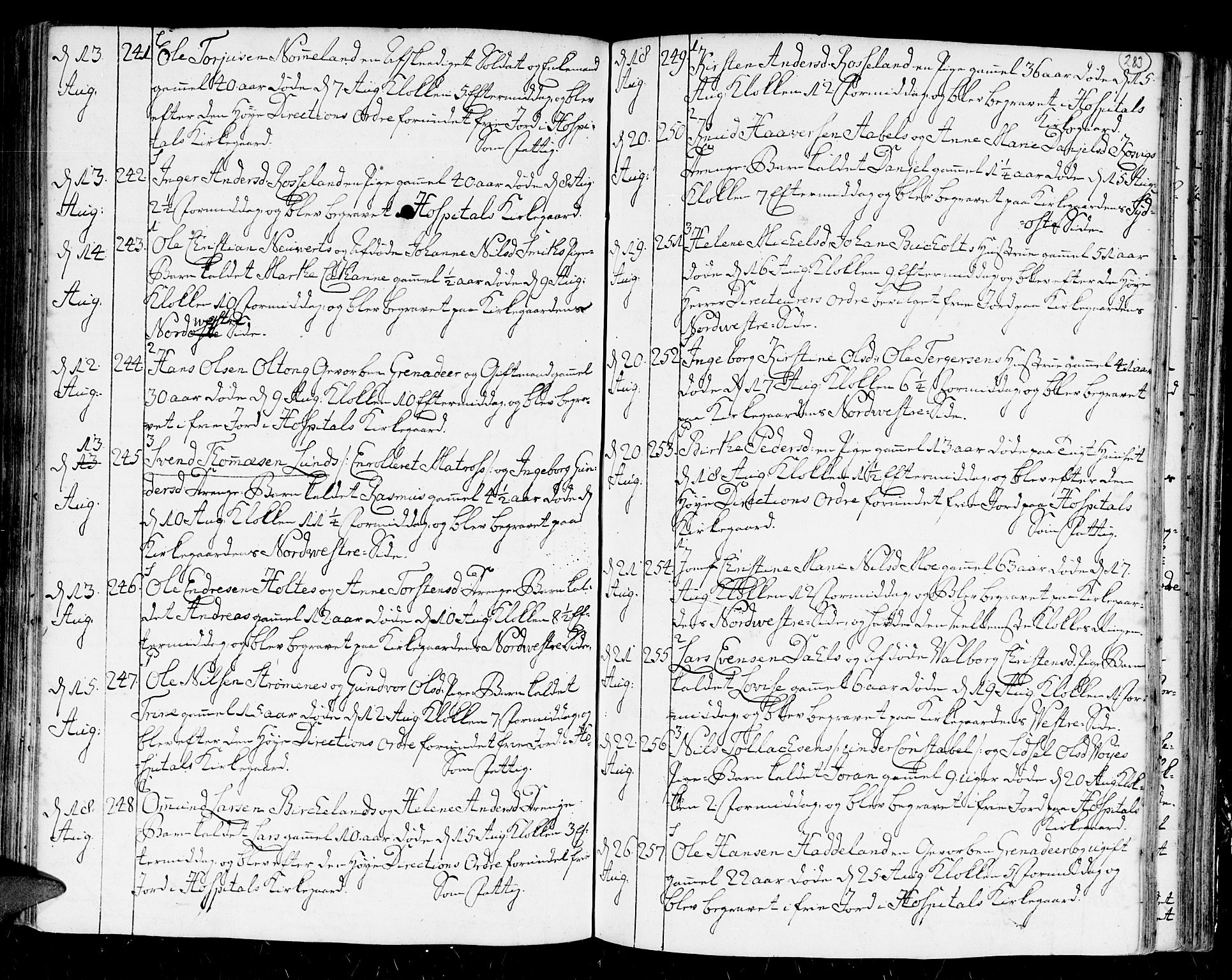 Kristiansand domprosti, AV/SAK-1112-0006/F/Fa/L0004: Parish register (official) no. A 4, 1762-1794, p. 283