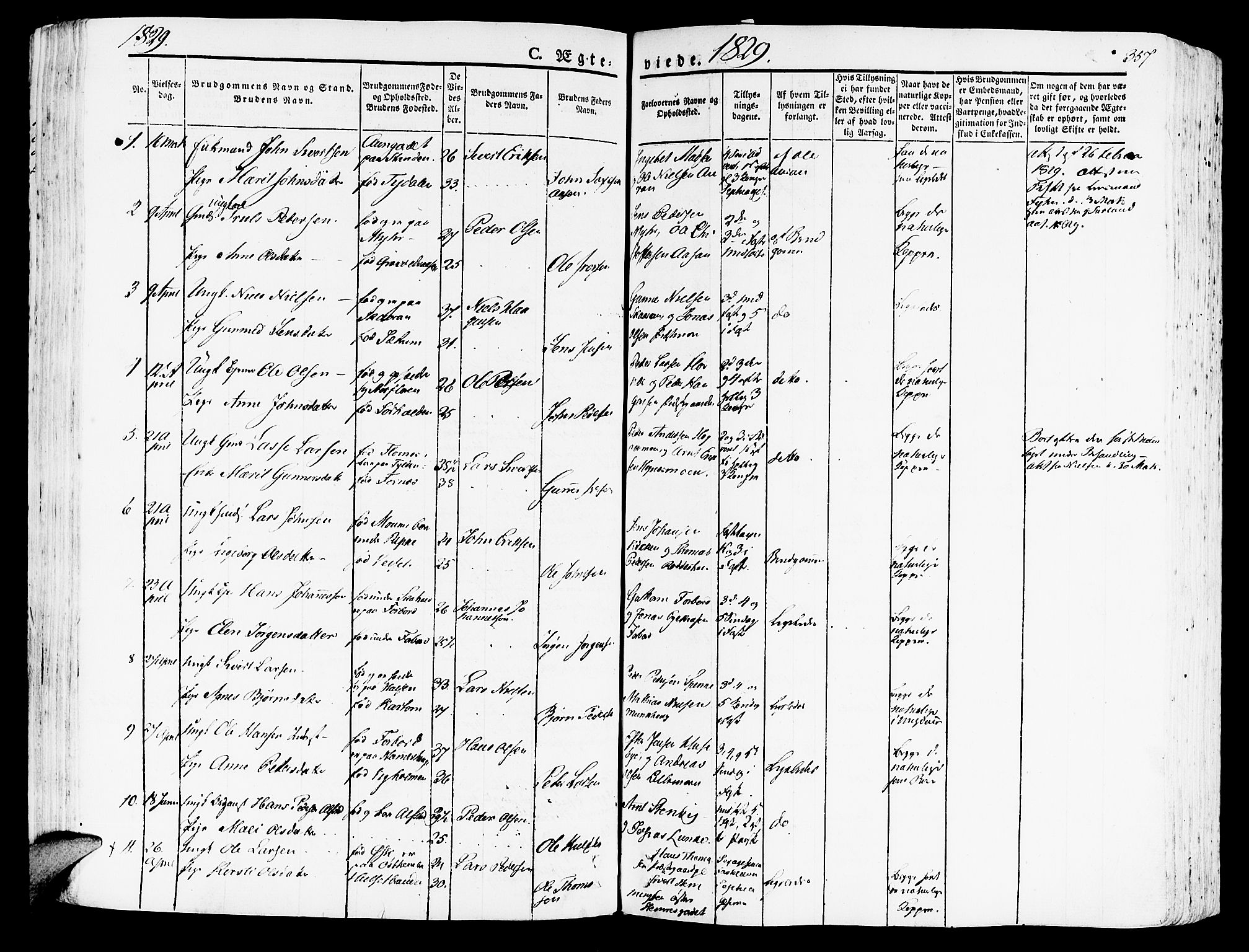 Ministerialprotokoller, klokkerbøker og fødselsregistre - Nord-Trøndelag, SAT/A-1458/709/L0070: Parish register (official) no. 709A10, 1820-1832, p. 357
