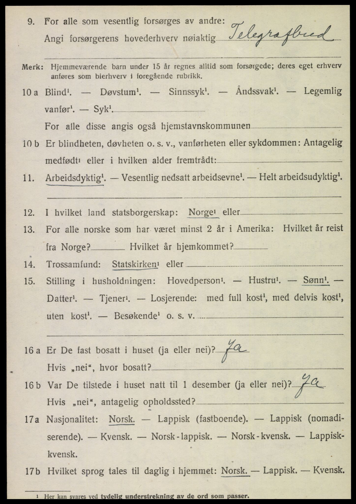 SAT, 1920 census for Brønnøy, 1920, p. 6511