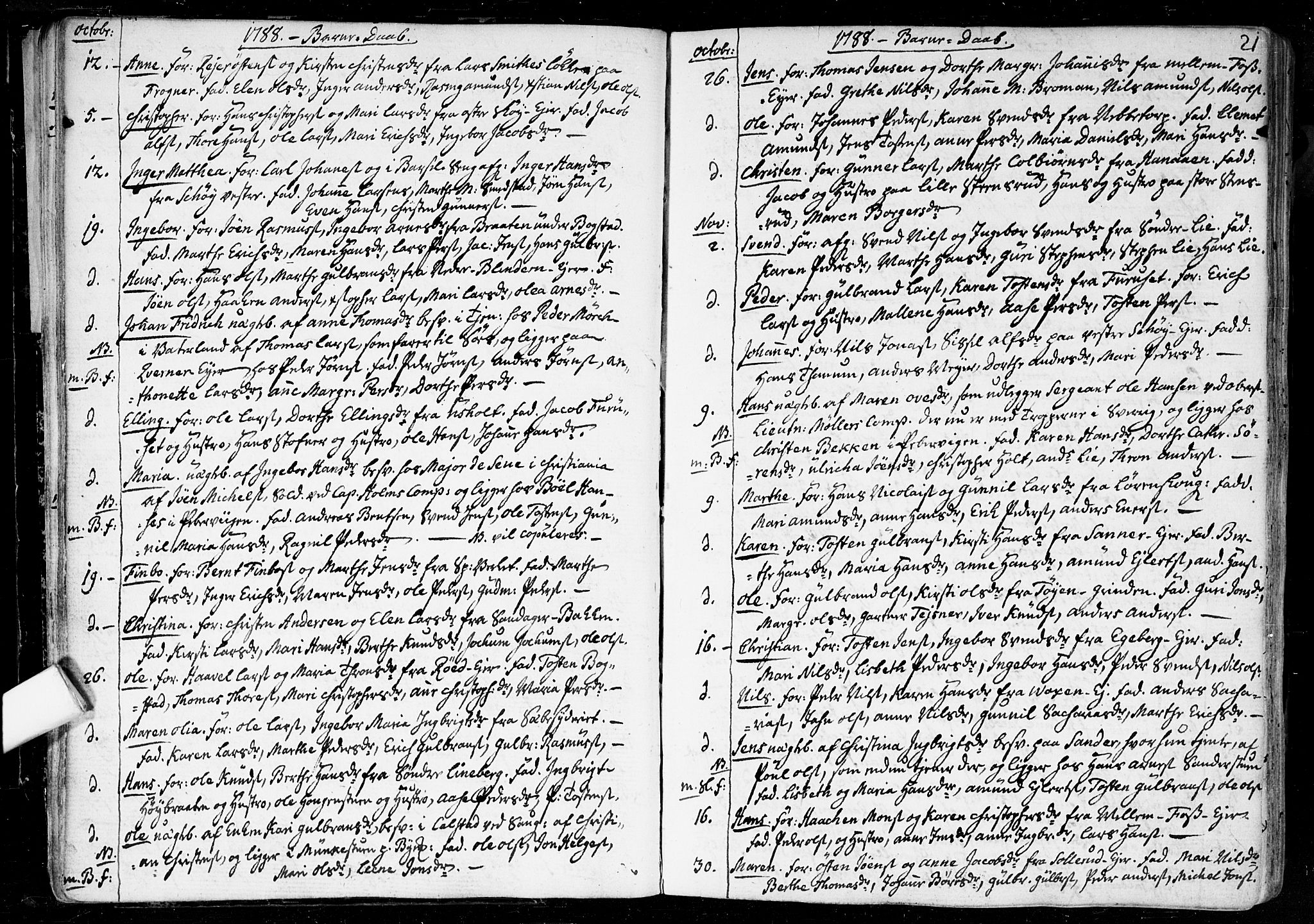 Aker prestekontor kirkebøker, SAO/A-10861/F/L0010: Parish register (official) no. 10, 1786-1809, p. 21