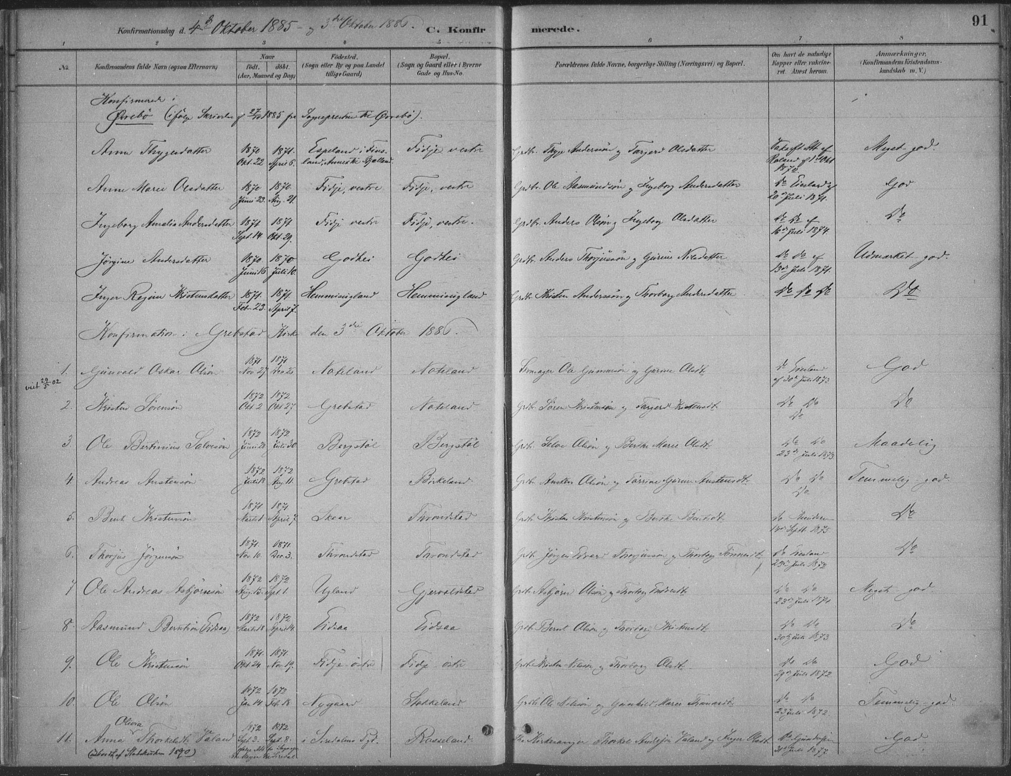 Søgne sokneprestkontor, AV/SAK-1111-0037/F/Fa/Faa/L0003: Parish register (official) no. A 3, 1883-1910, p. 91